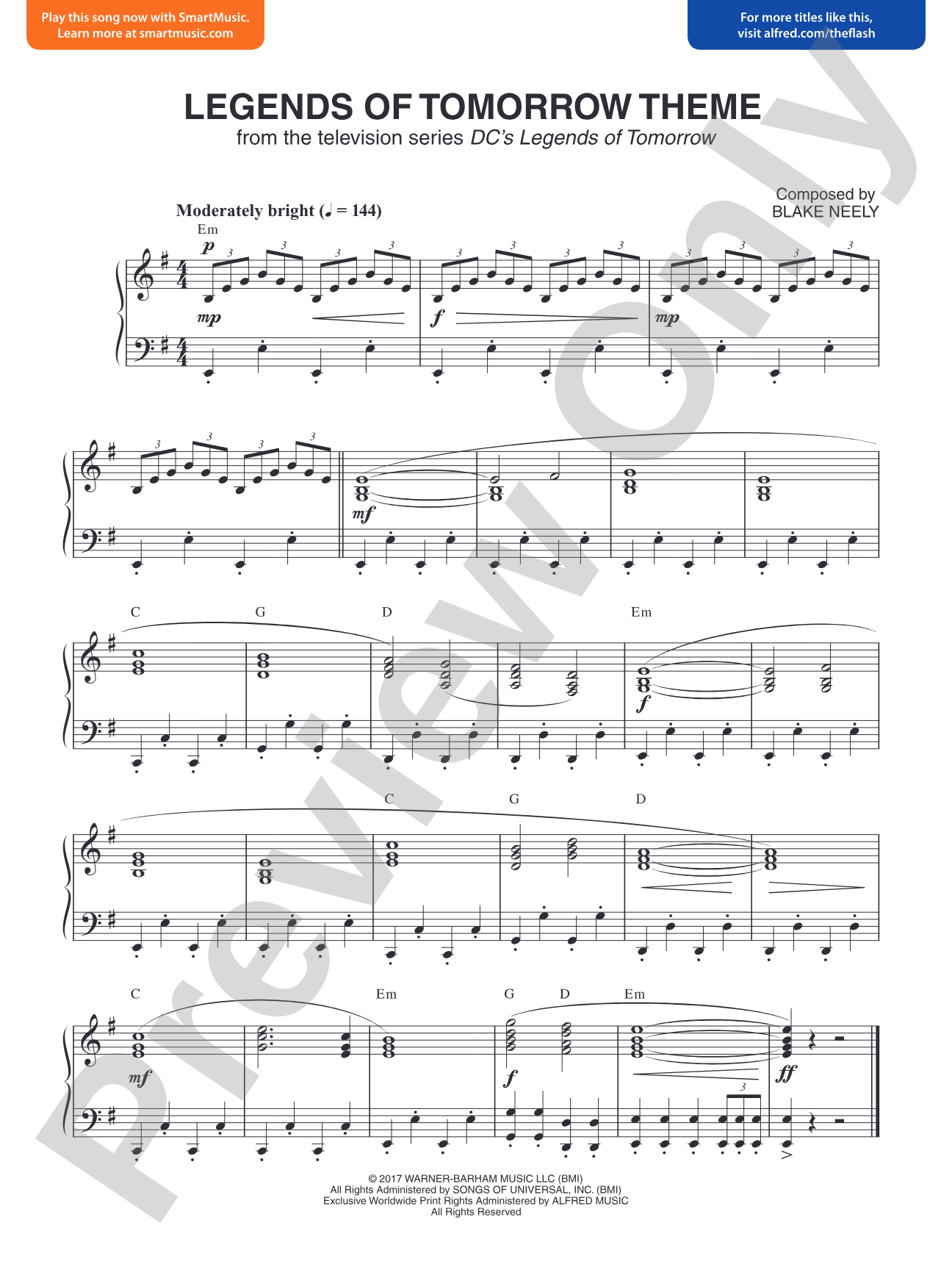 Legends of Tomorrow Theme (From the Television Series <i>DC's Legends of Tomorrow</i>): Piano