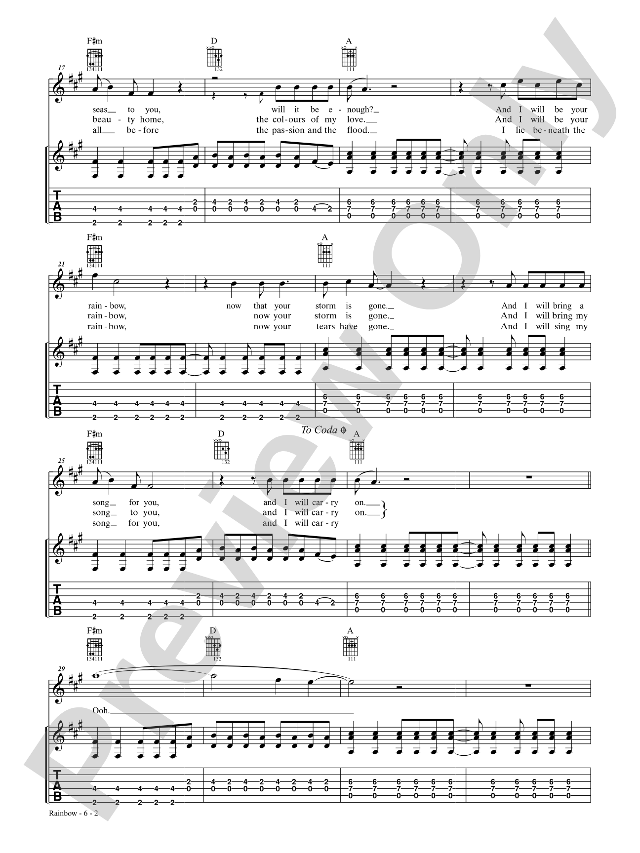 Rainbow: Authentic Guitar TAB