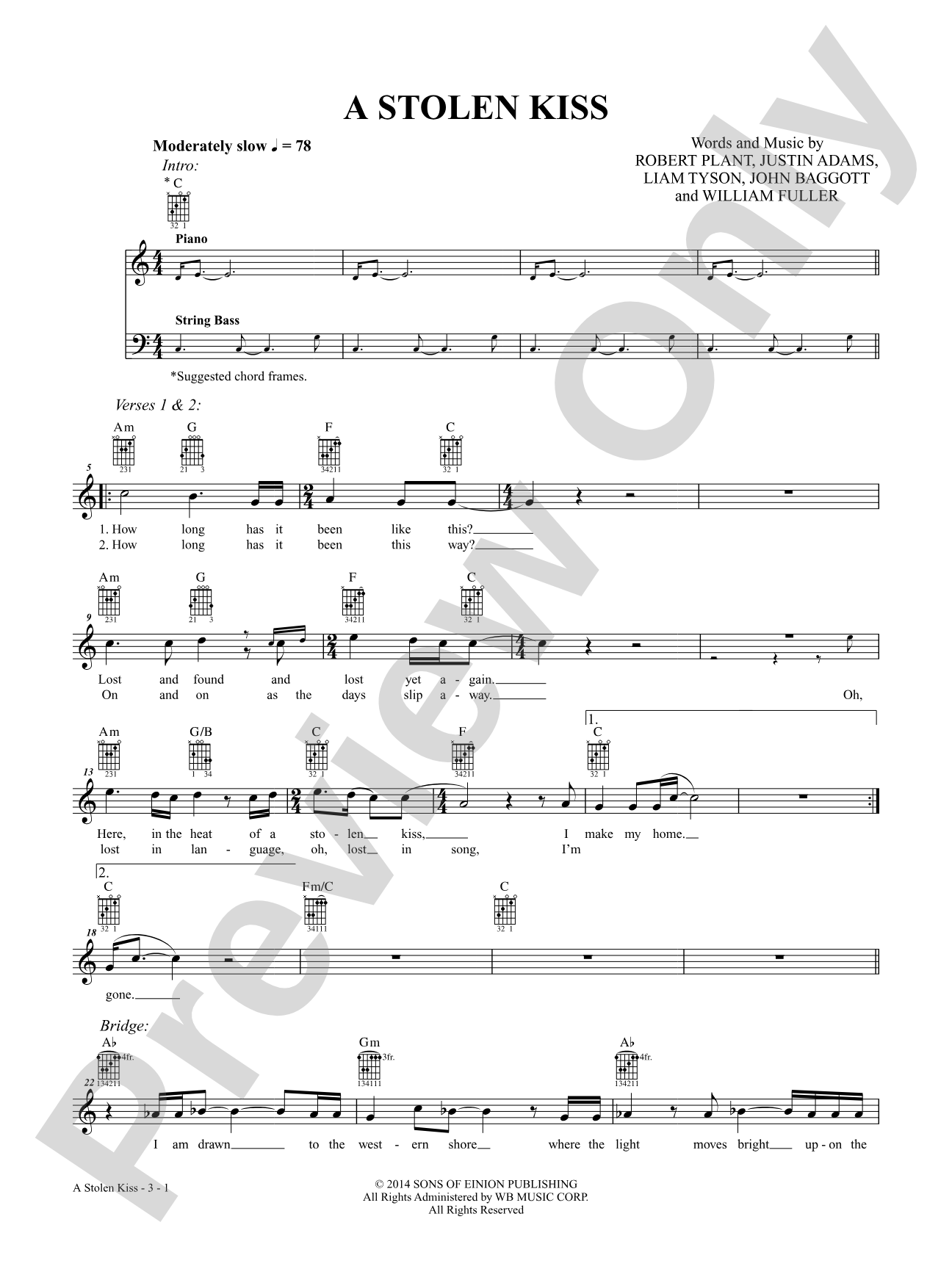 A Stolen Kiss: Authentic Guitar TAB