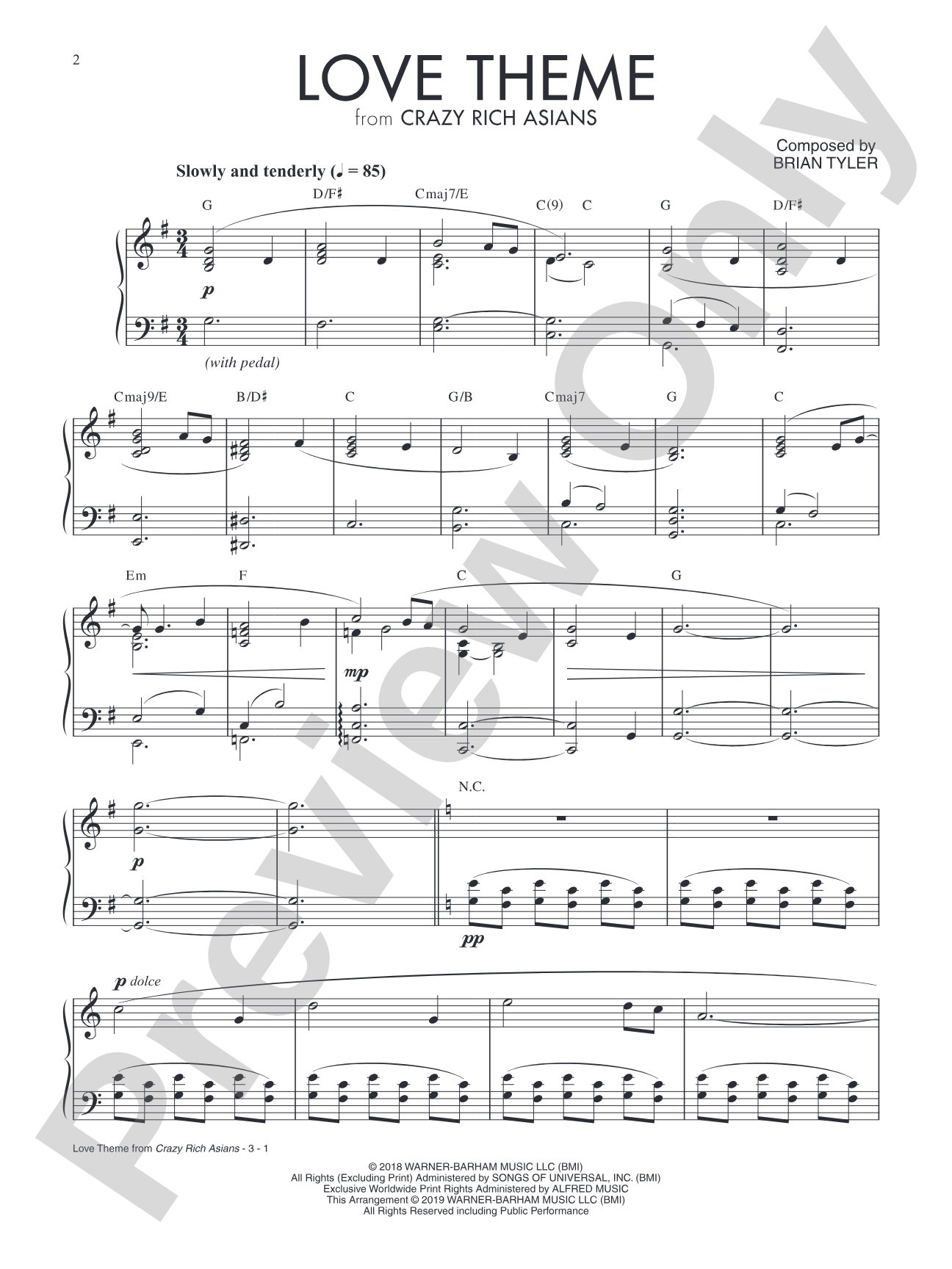 Love Theme (from Crazy Rich Asians): Piano
