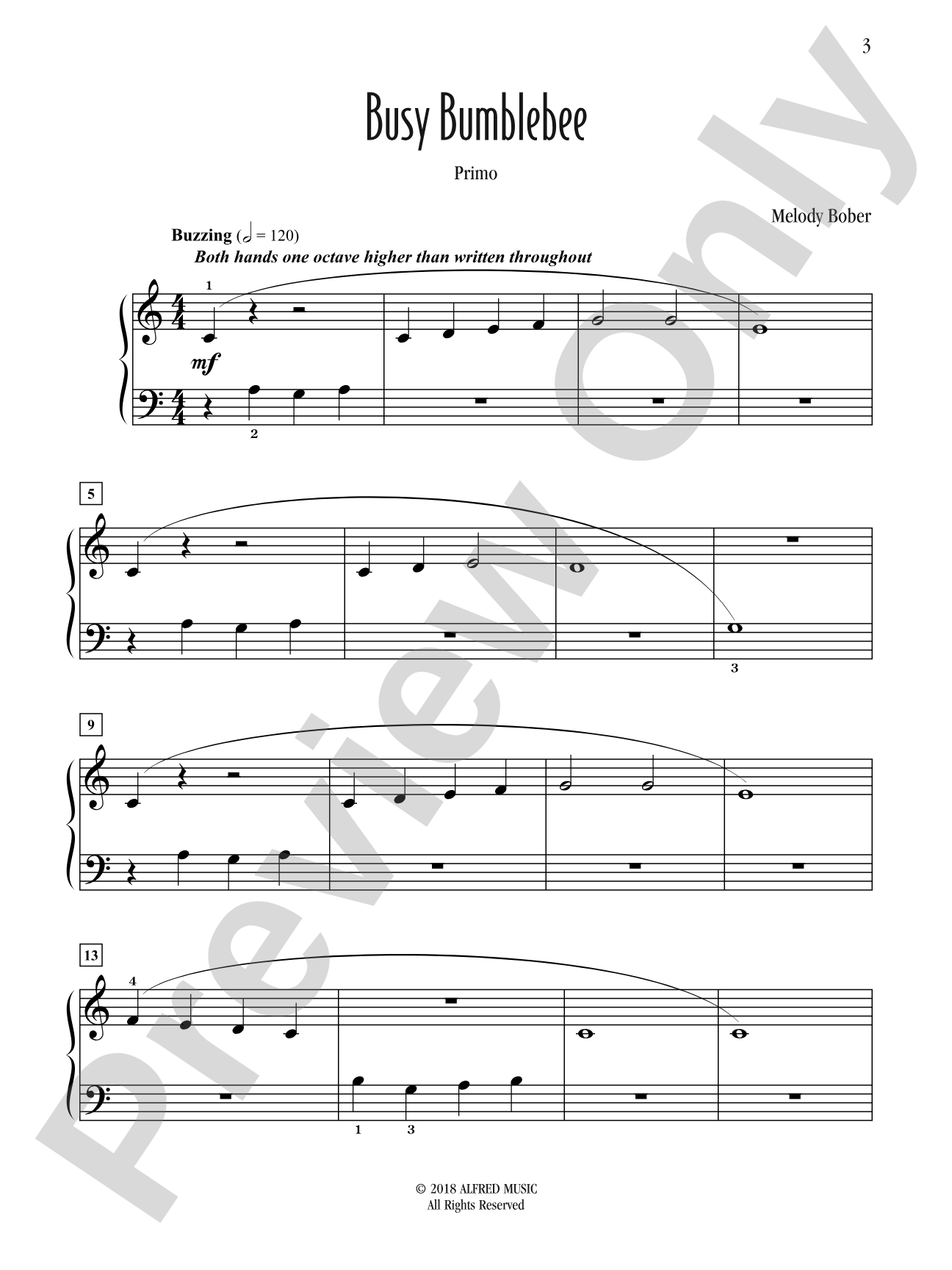 Busy Bumblebee: Piano