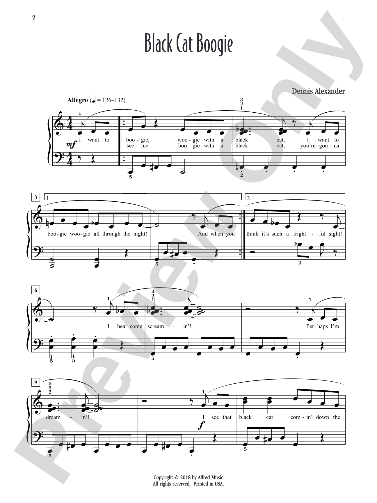 Black Cat Boogie: Piano