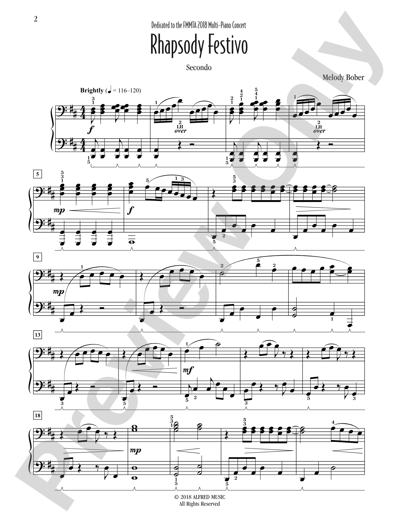 Rhapsody Festivo: Piano