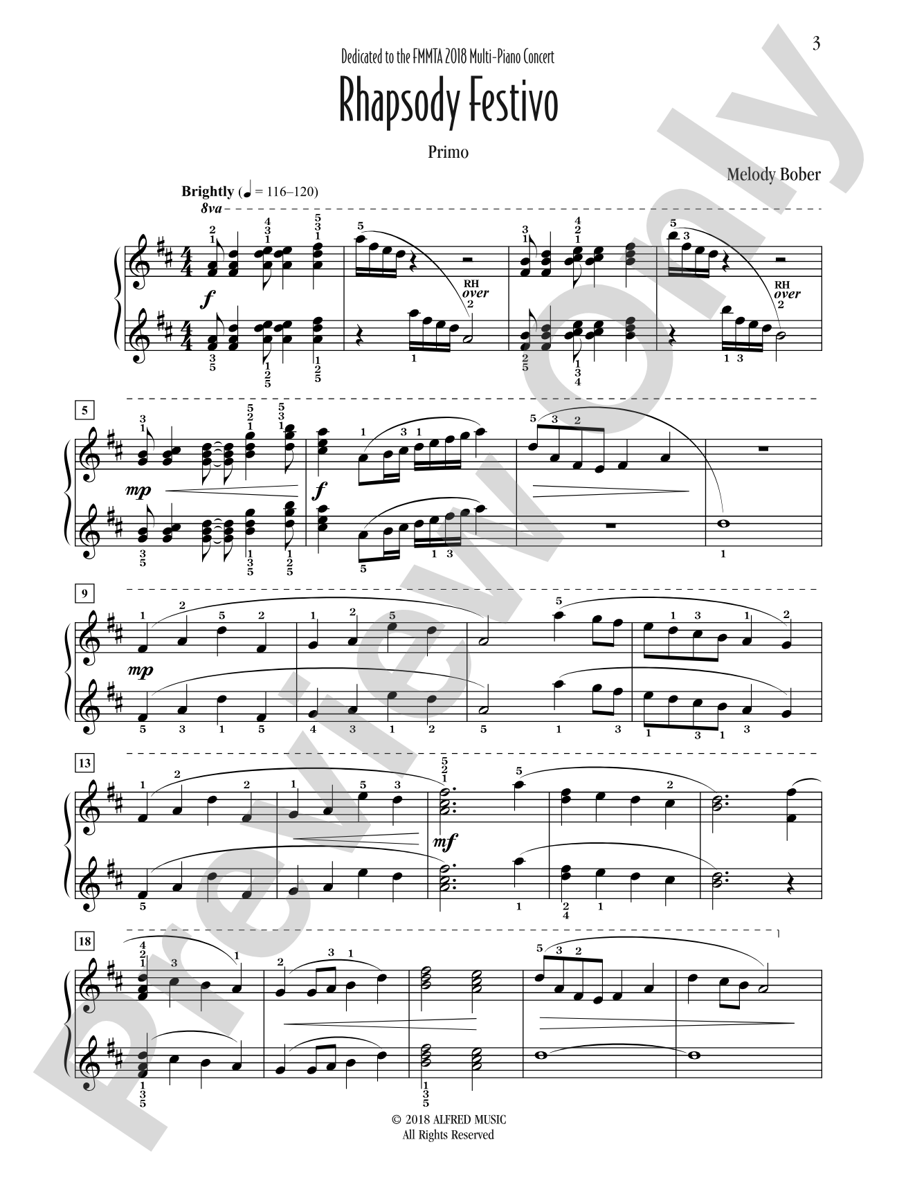Rhapsody Festivo: Piano