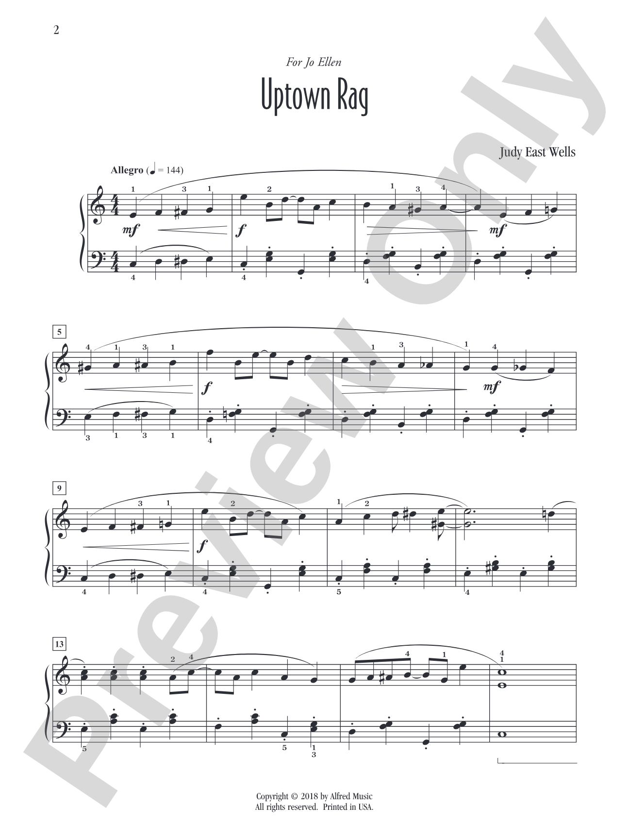 Uptown Rag: Piano