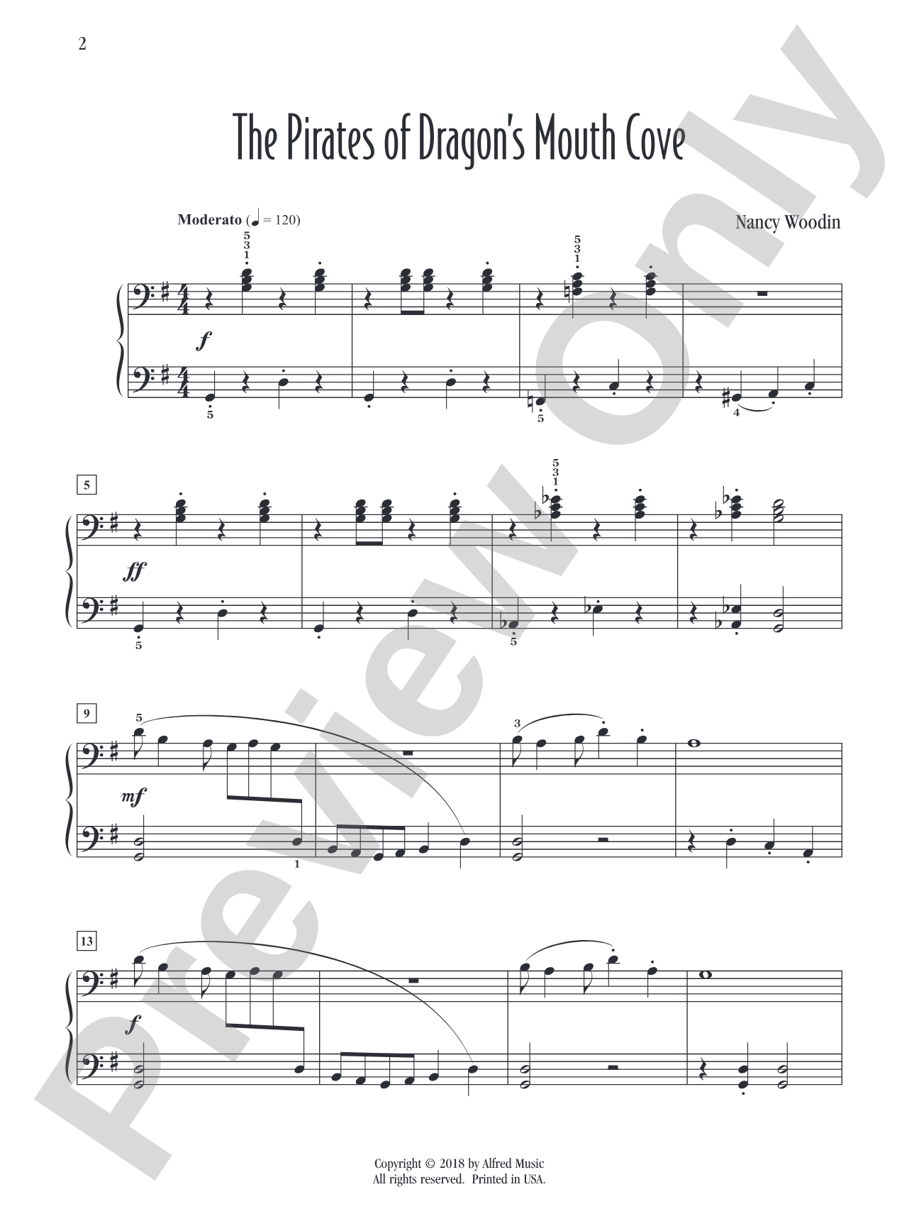 The Pirates of Dragon's Mouth Cove: Piano