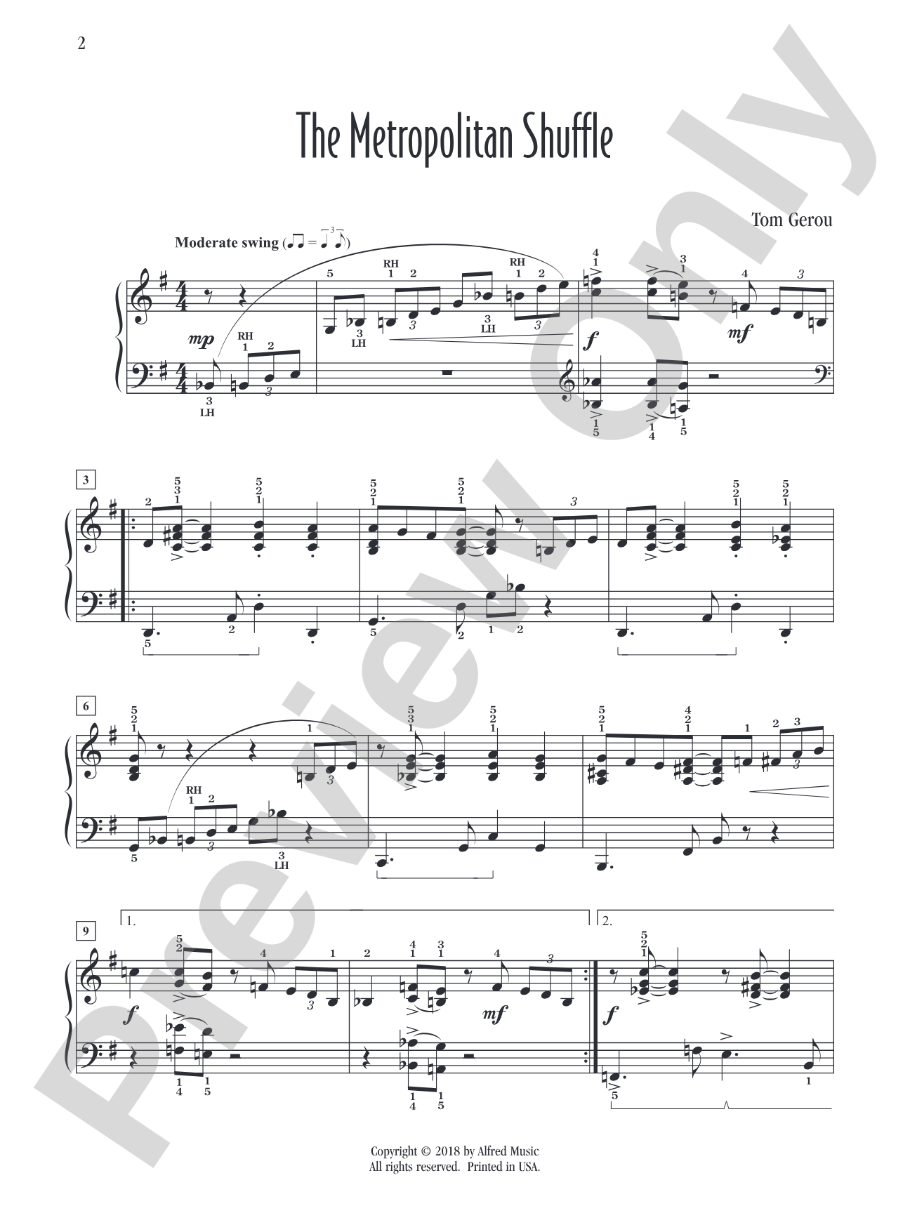 The Metropolitan Shuffle: Piano