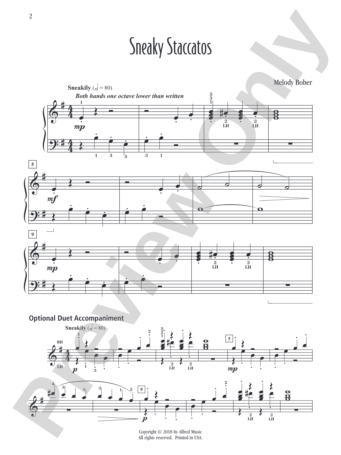 Sneaky Staccatos: Piano