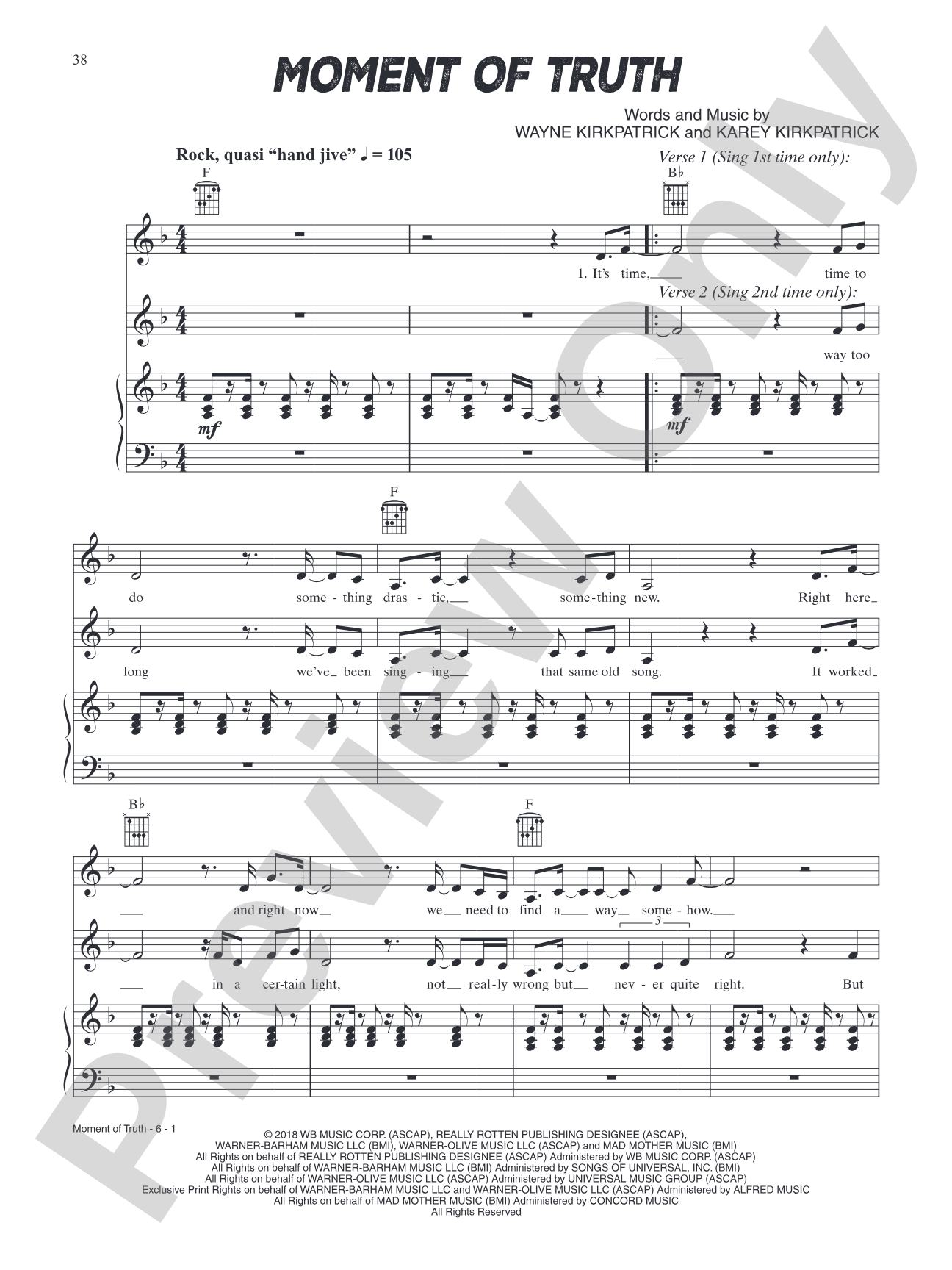 Moment of Truth (from Smallfoot): Piano/Vocal/Guitar