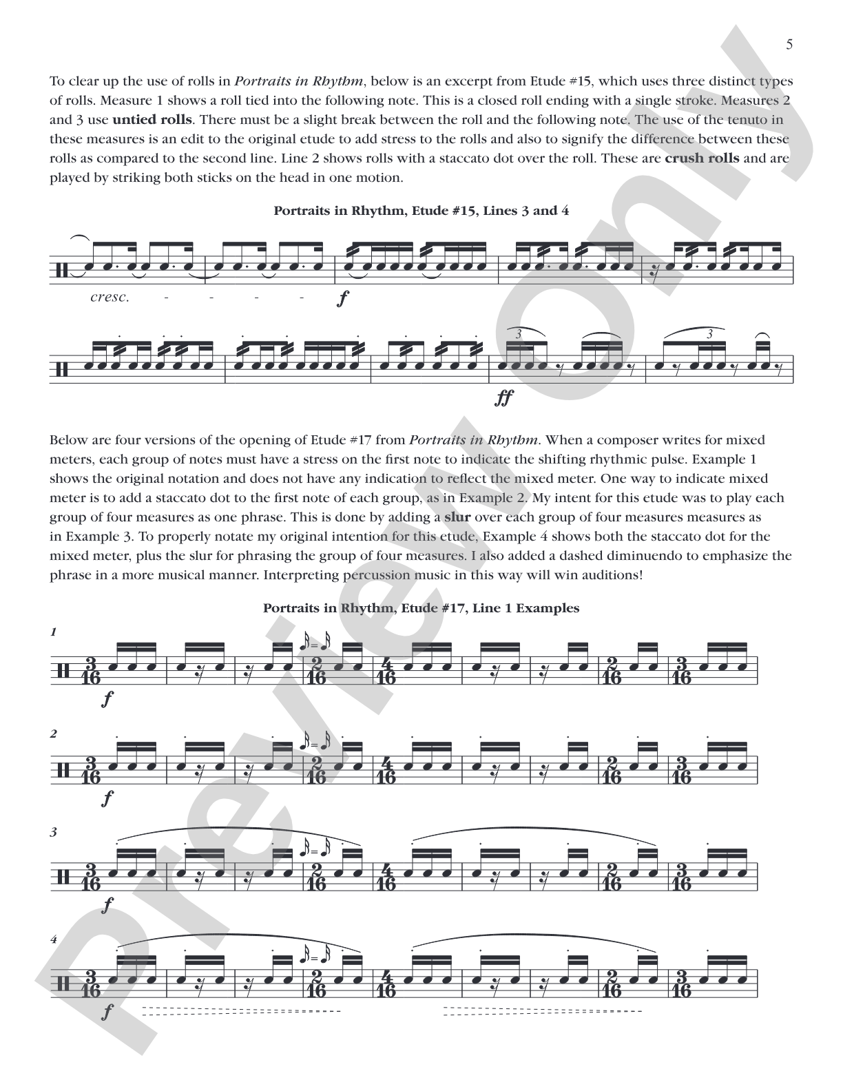 Portraits in Rhythm: Advanced Edition: Percussion Ensemble