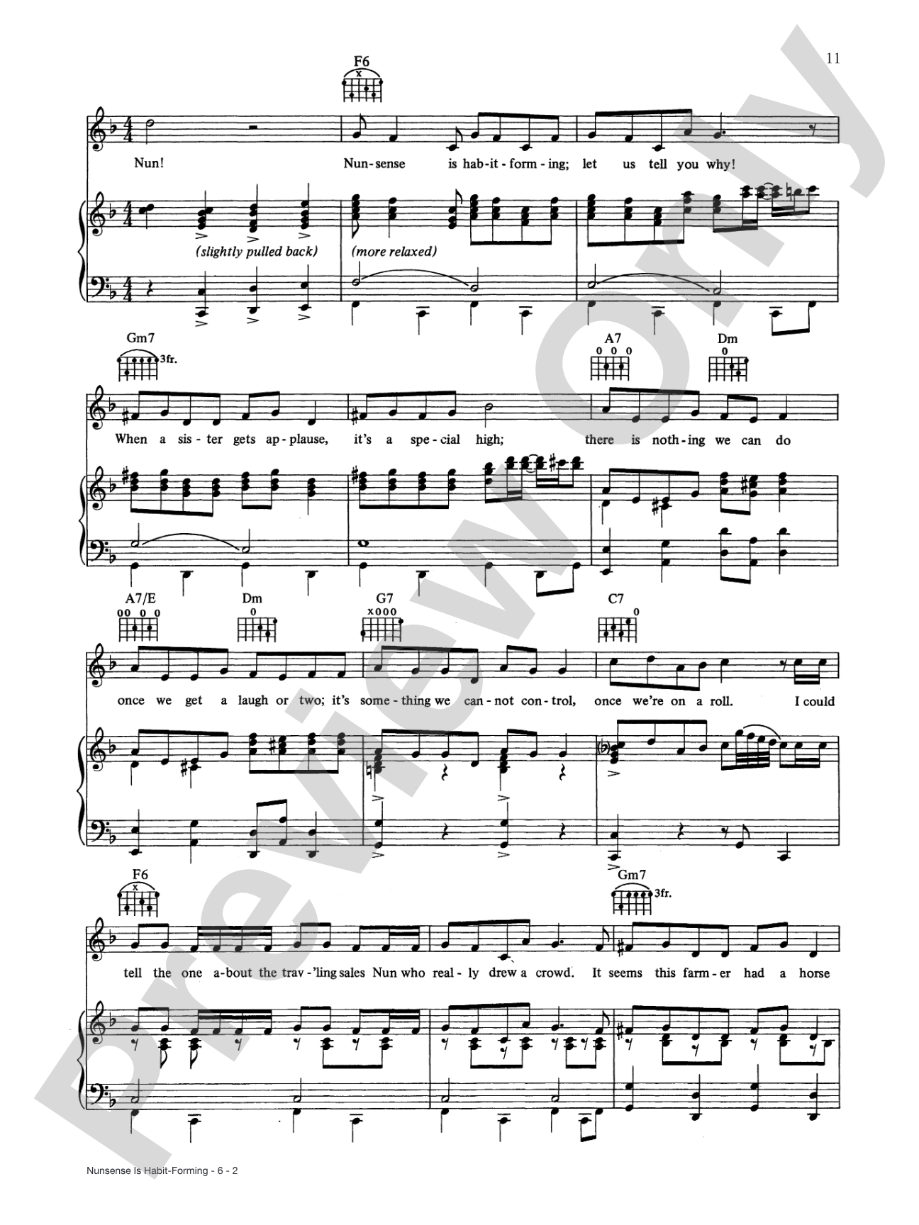 Nunsense Is Habit-Forming (from <i>Nunsense</i>): Piano/Vocal/Chords