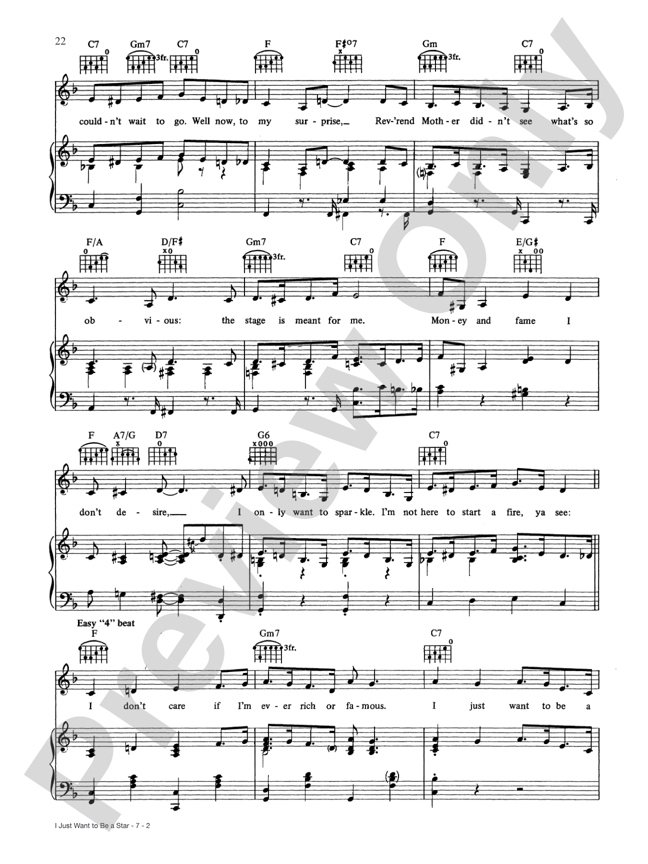 I Just Want to Be a Star (from <i>Nunsense</i>): Piano/Vocal/Chords