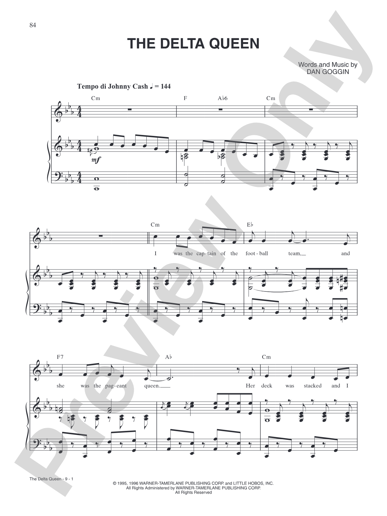 The Delta Queen (from <i>Sister Amnesia's Country Western Nunsense Jamboree</i>): Piano/Vocal/Chords