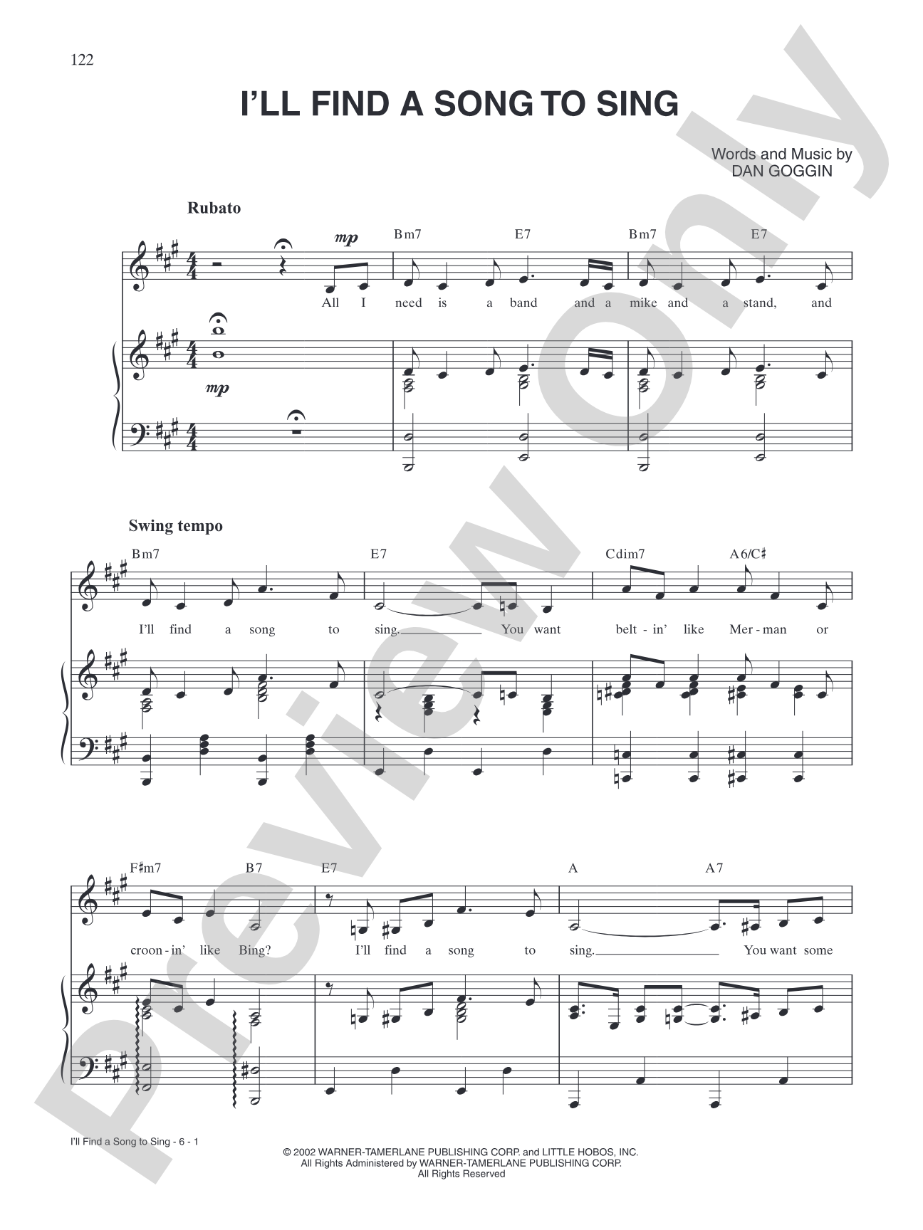 I’ll Find a Song to Sing (from <i>Meshuggah-Nuns</i>): Piano/Vocal/Chords
