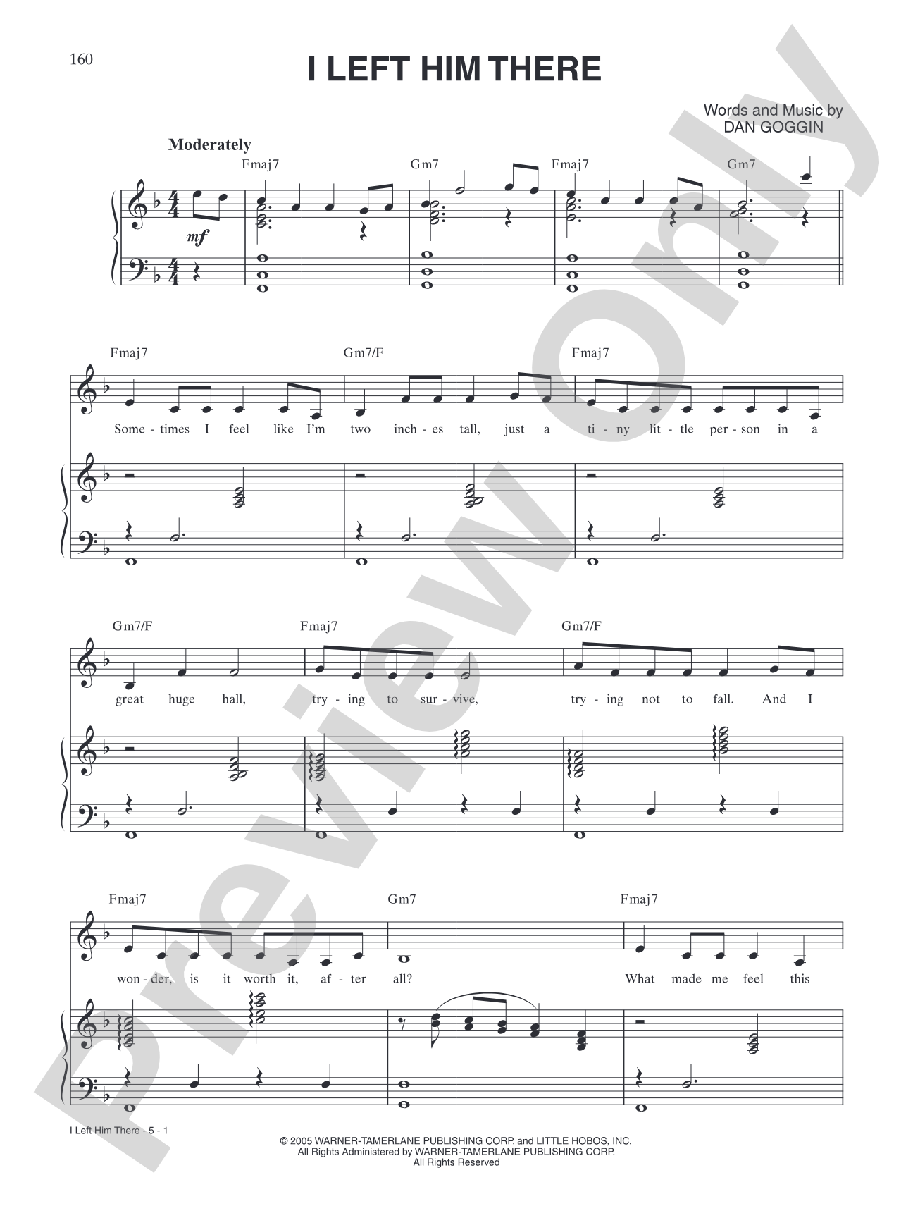 I Left Him There (from <i>Nunsensations</i>): Piano/Vocal/Chords