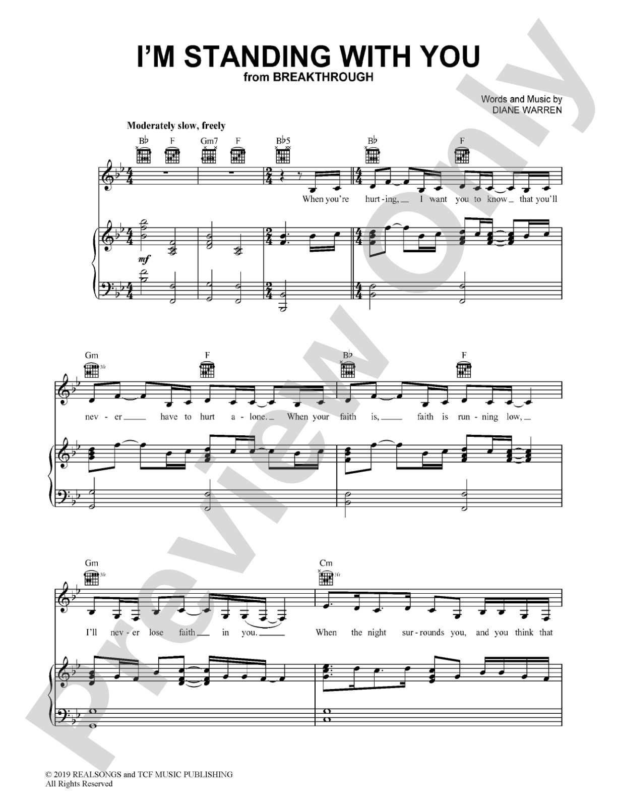 I'm Standing with You (from <i>Breakthrough</i>): Piano/Vocal/Guitar