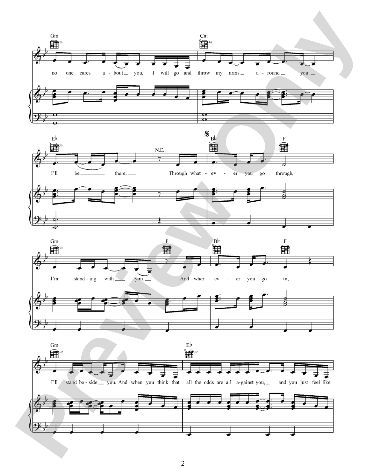 I'm Standing with You (from <i>Breakthrough</i>): Piano/Vocal/Guitar