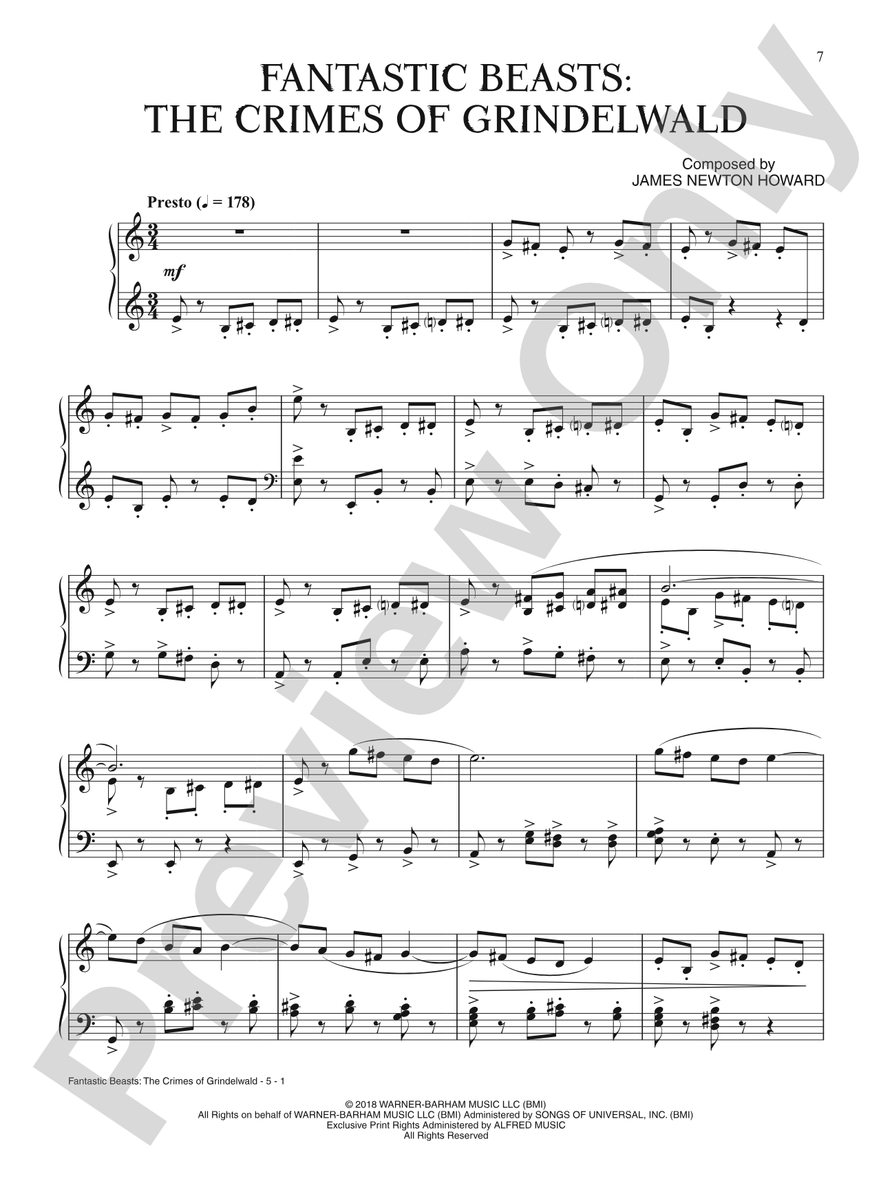 Fantastic Beasts: The Crimes of Grindelwald: Piano