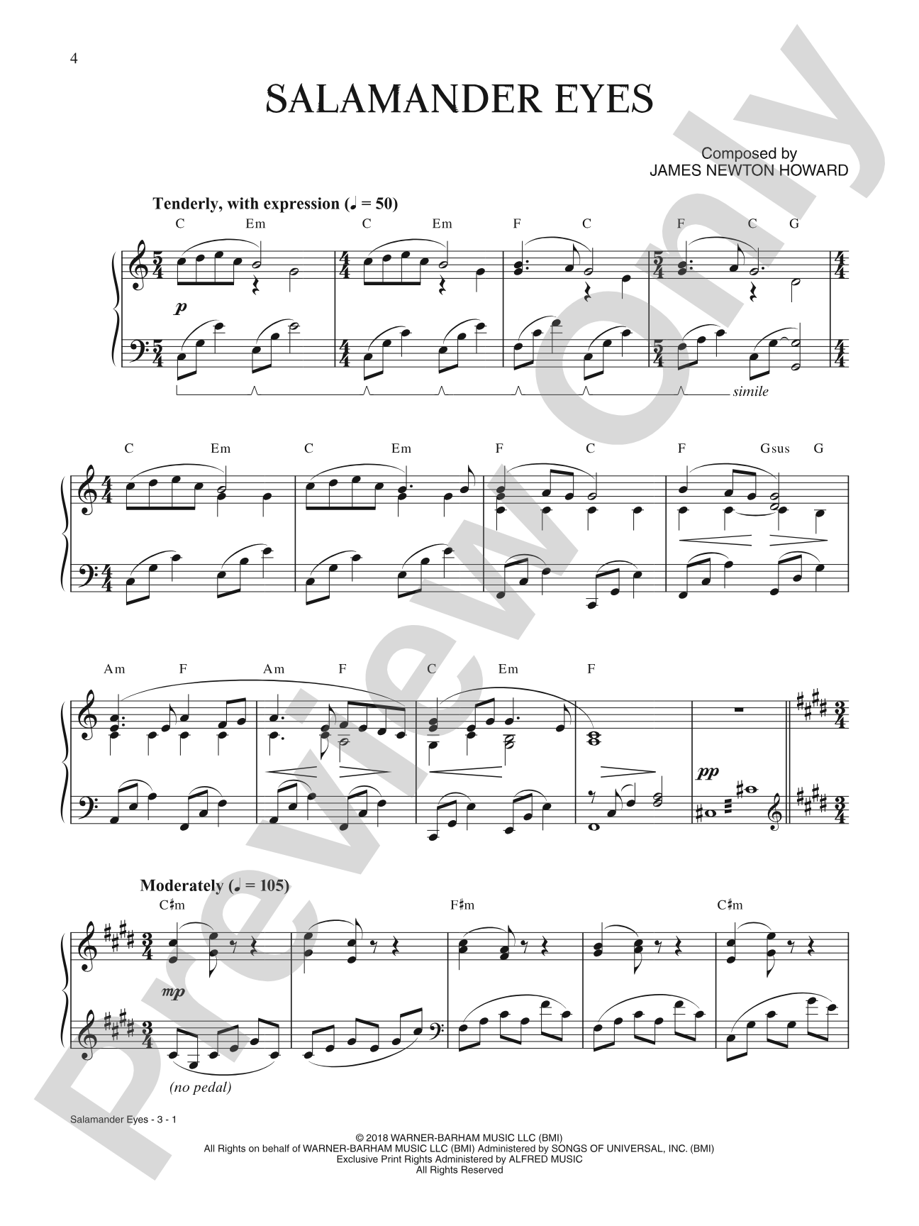Salamander Eyes (from <i>Fantastic Beasts: The Crimes of Grindelwald</i>): Piano