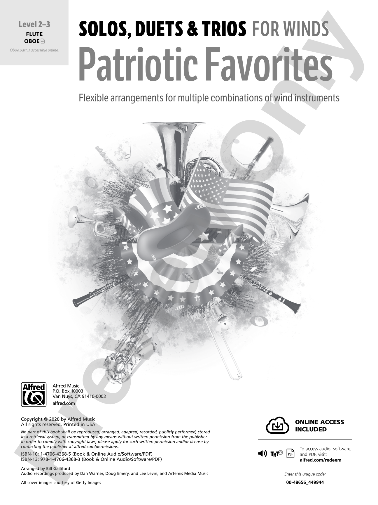 Solos, Duets & Trios for Winds: Patriotic Favorites (Flute/Oboe): Woodwind Ensemble