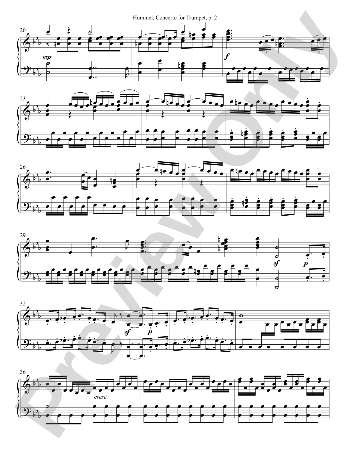 Hummel Concerto in B-flat Major for Trumpet and Piano: Solo & Small Ensemble
