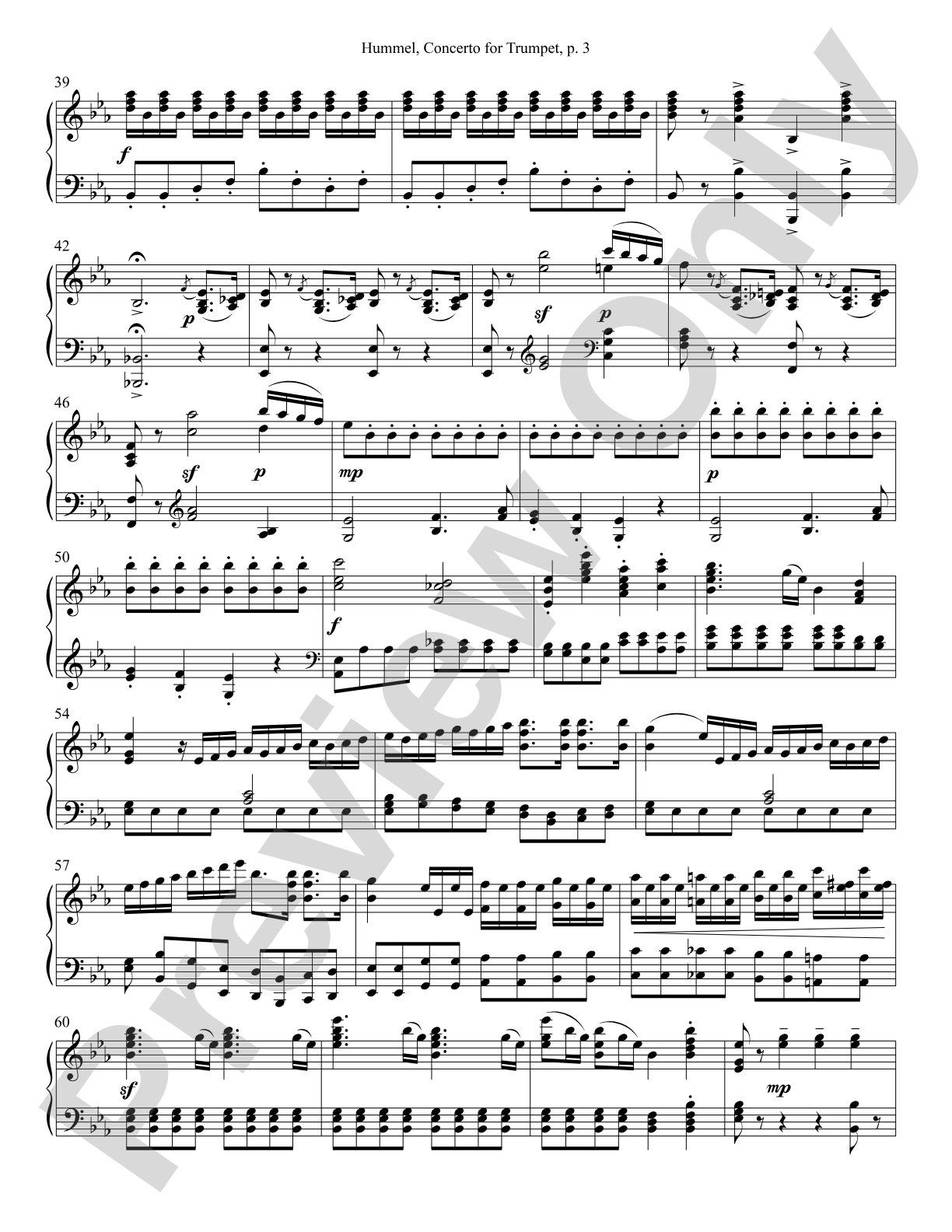 Hummel Concerto in B-flat Major for Trumpet and Piano: Solo & Small Ensemble