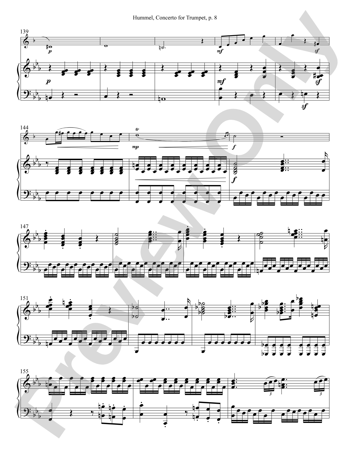 Hummel Concerto in B-flat Major for Trumpet and Piano: Solo & Small Ensemble