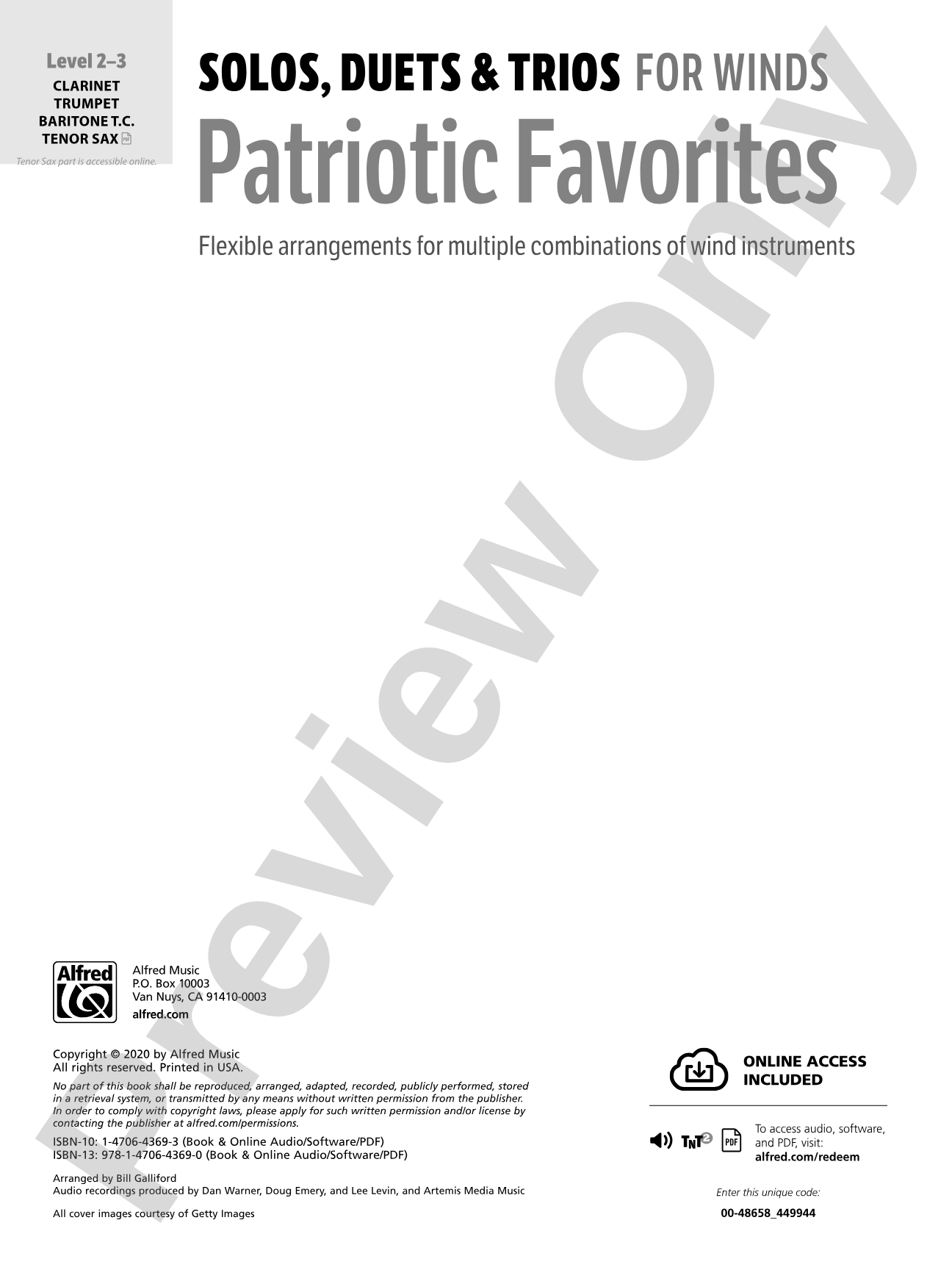 Solos, Duets & Trios for Winds: Patriotic Favorites (Clarinet/Trumpet/Baritone T.C./Tenor Saxophone): Woodwind Ensemble