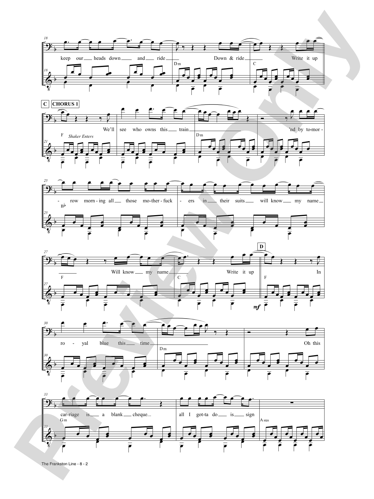 The Frankston Line: Piano/Vocal