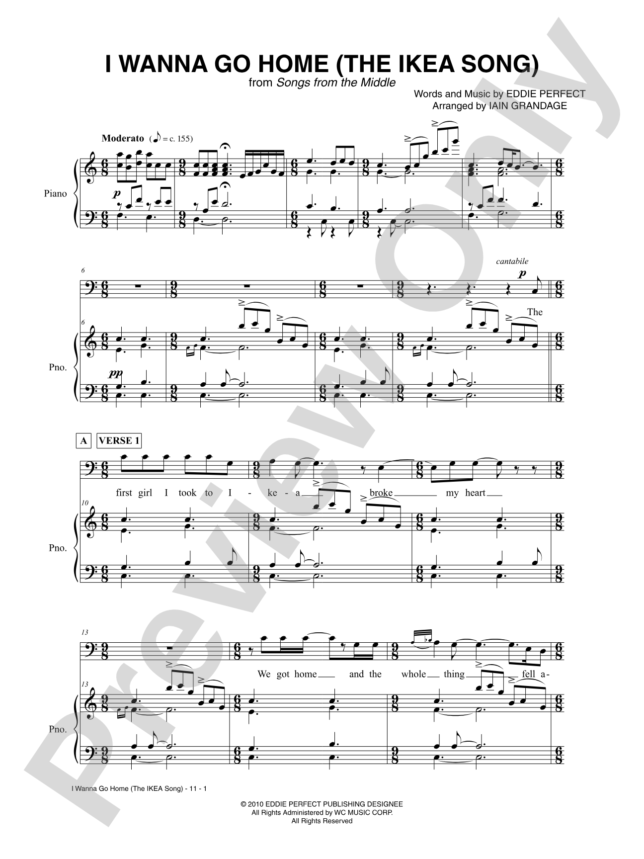 I Wanna Go Home (The IKEA Song): Piano/Vocal