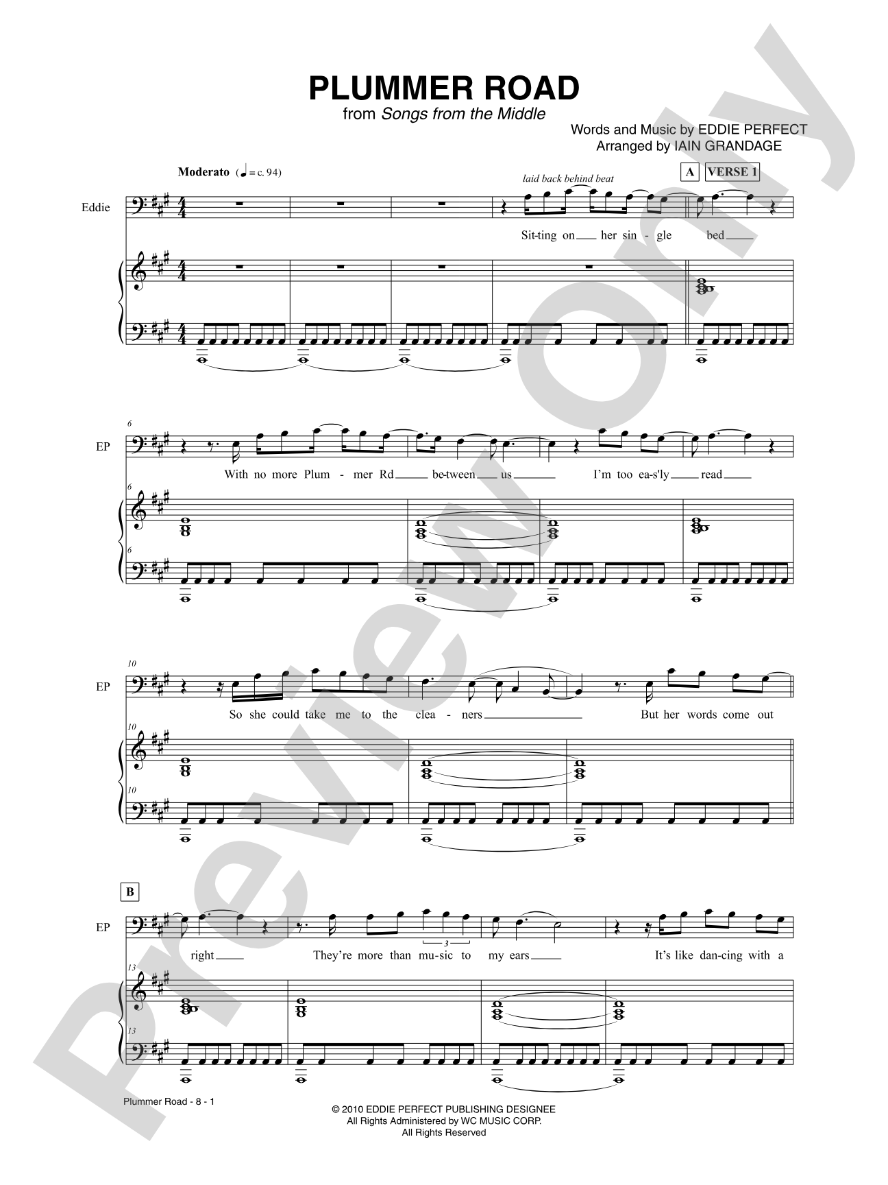Plummer Road: Piano/Vocal