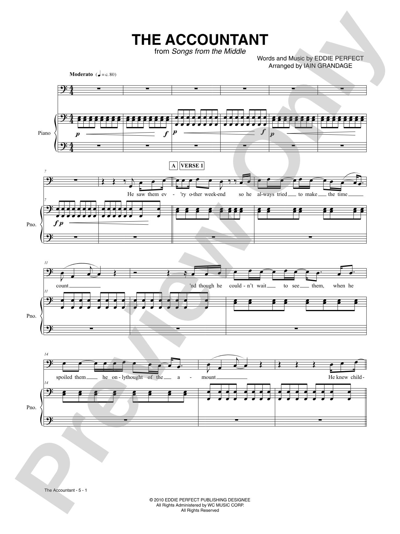 The Accountant: Piano/Vocal