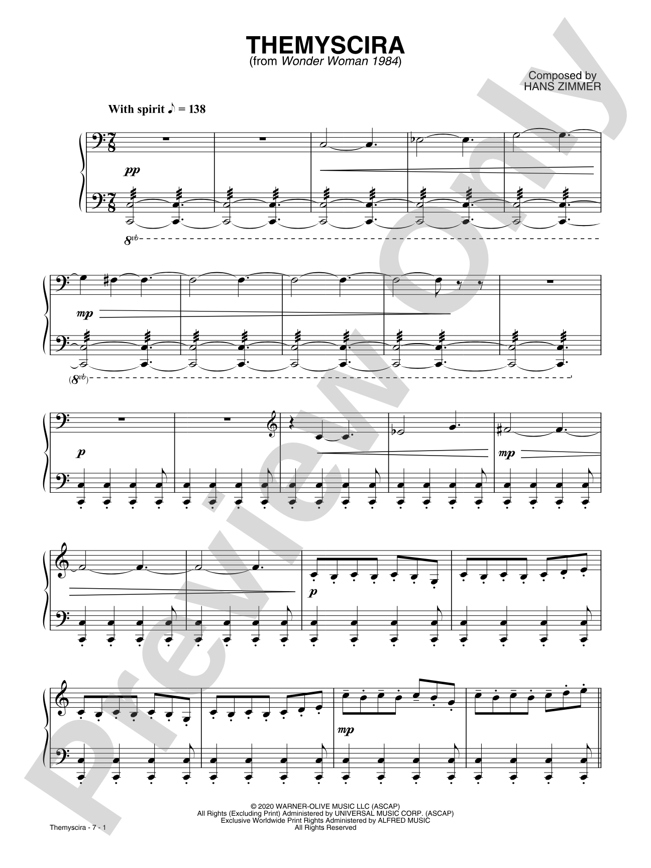 Themyscira (from Wonder Woman 1984): Piano