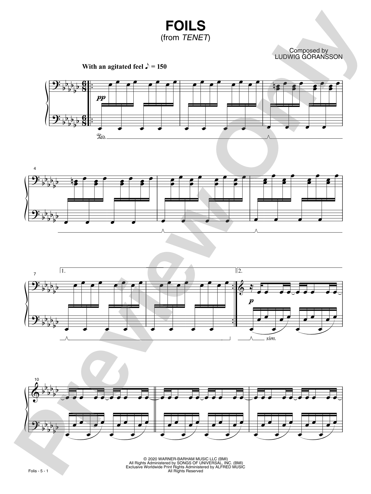 Foils from TENET: Piano