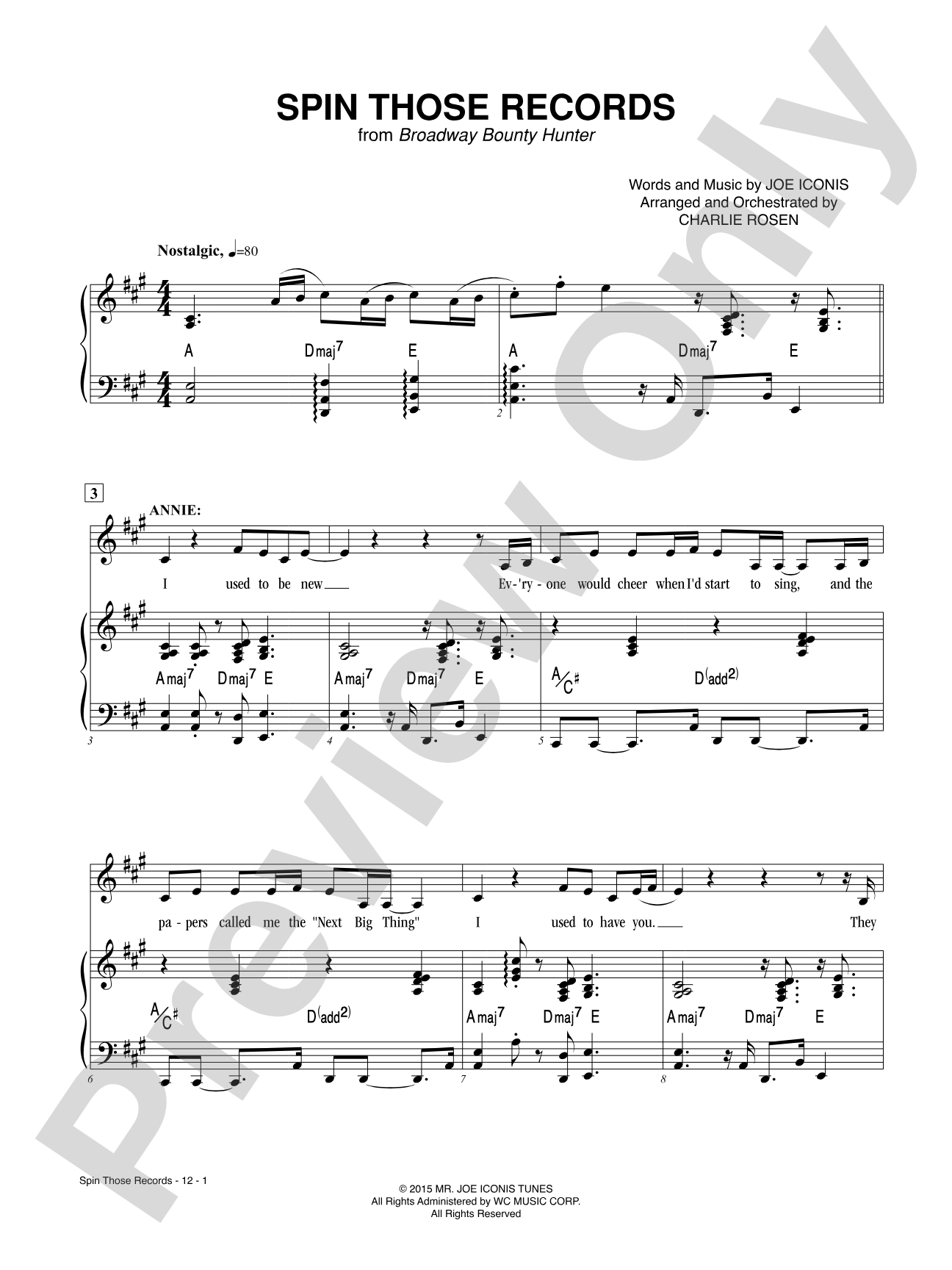 Spin Those Records from <i>Broadway Bounty Hunter</i>: Piano/Vocal
