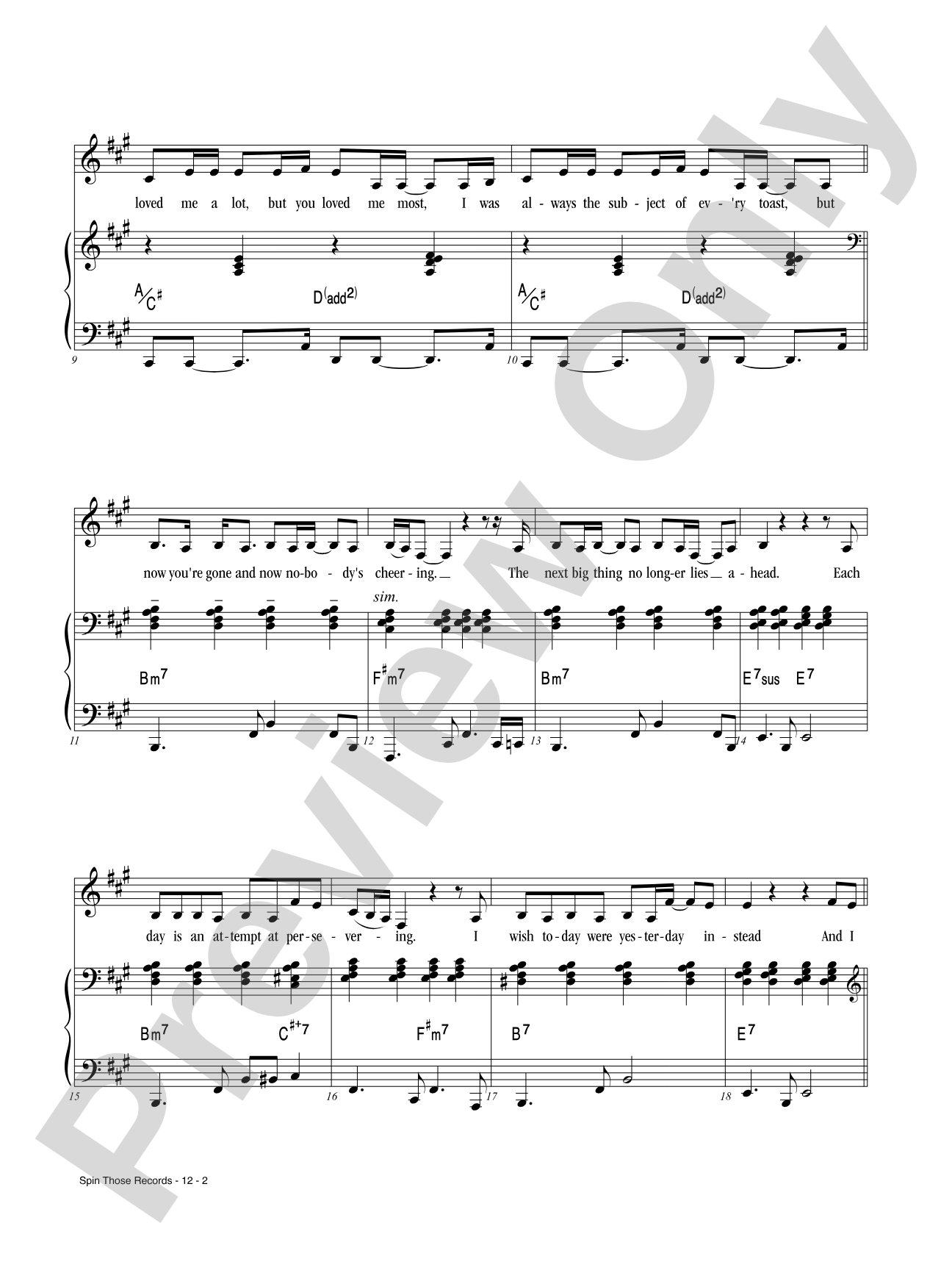 Spin Those Records from <i>Broadway Bounty Hunter</i>: Piano/Vocal
