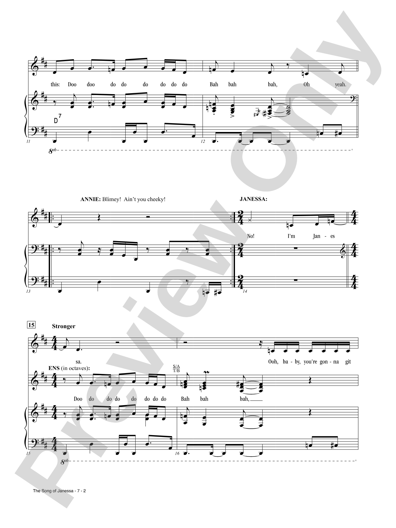 The Song of Janessa from <i>Broadway Bounty Hunter</i>: Piano/Vocal