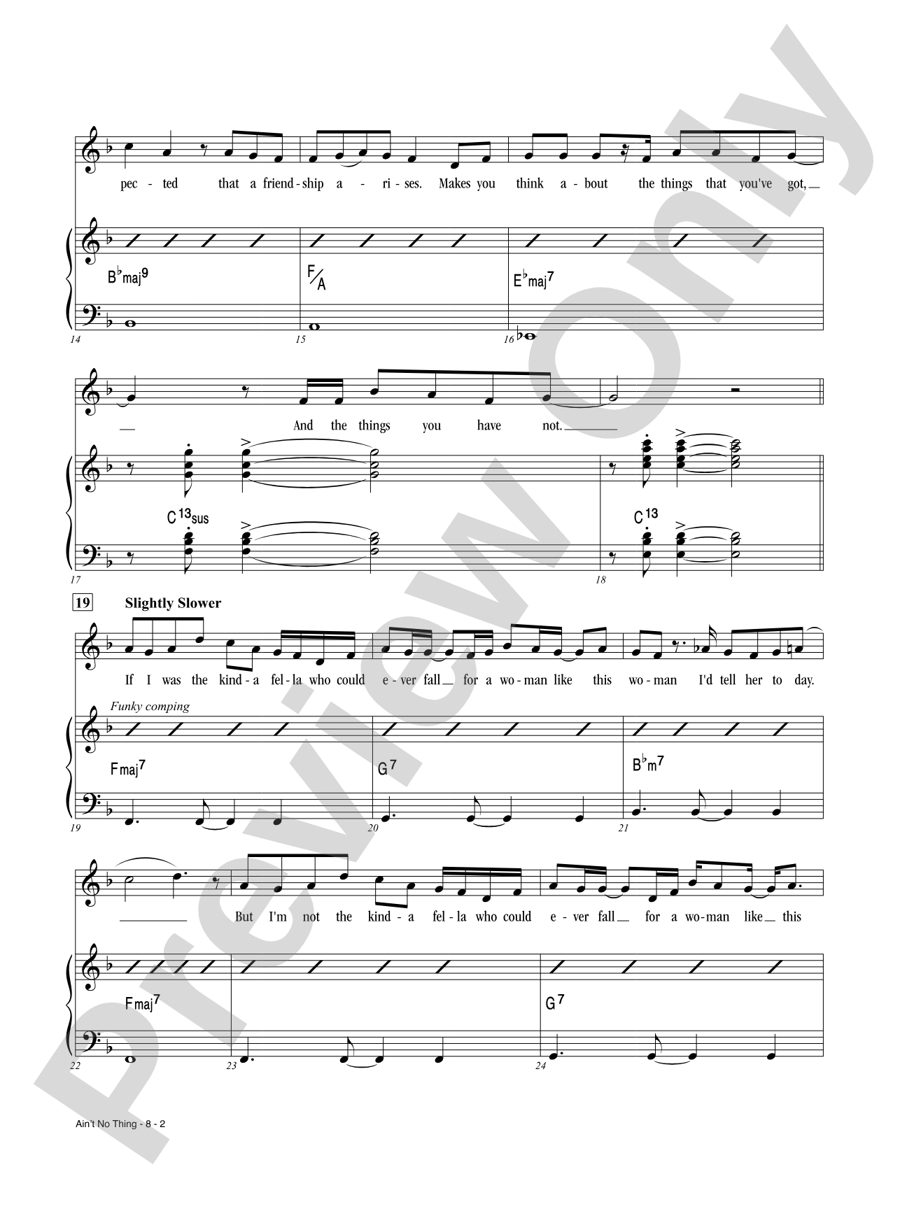 Ain't No Thing from <i>Broadway Bounty Hunter</i>: Piano/Vocal
