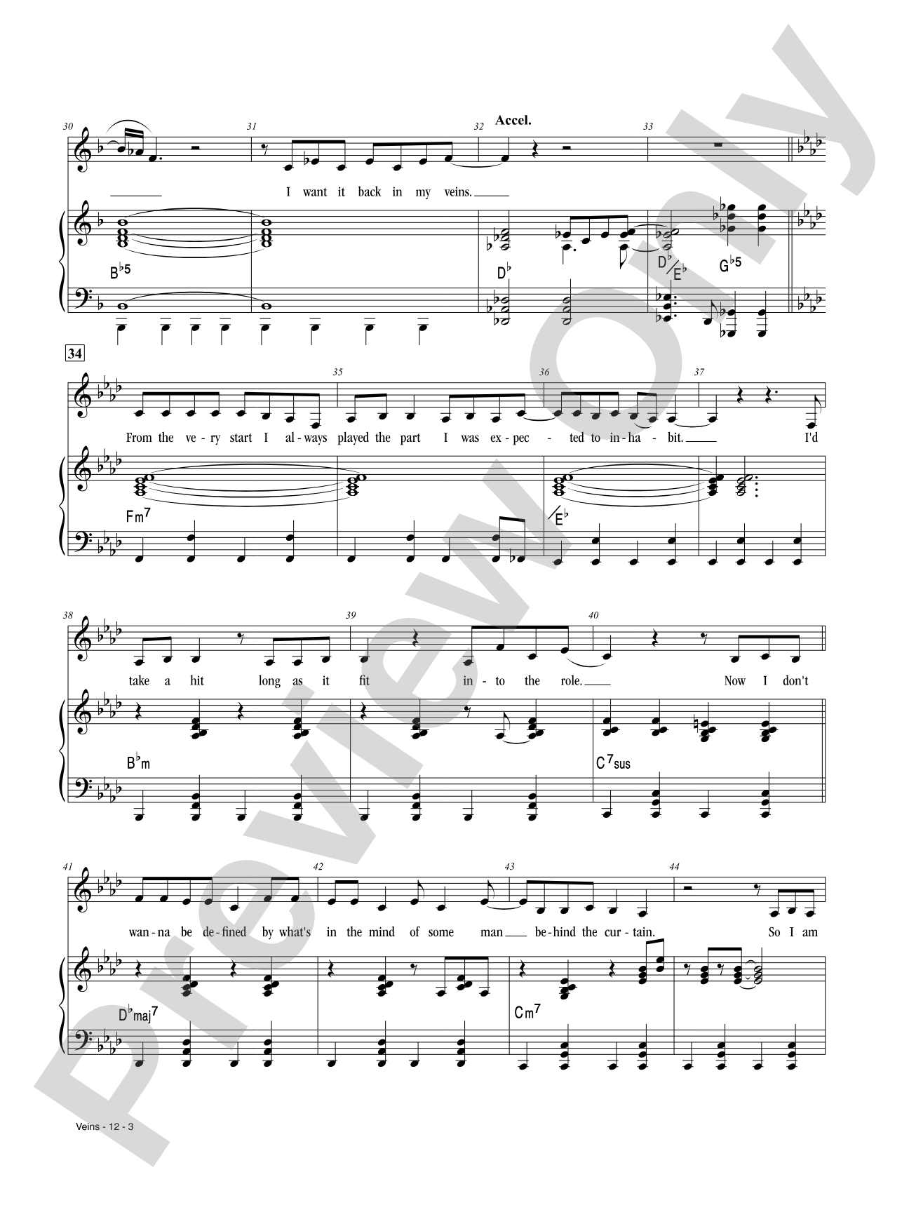 Veins from <i>Broadway Bounty Hunter</i>: Piano/Vocal