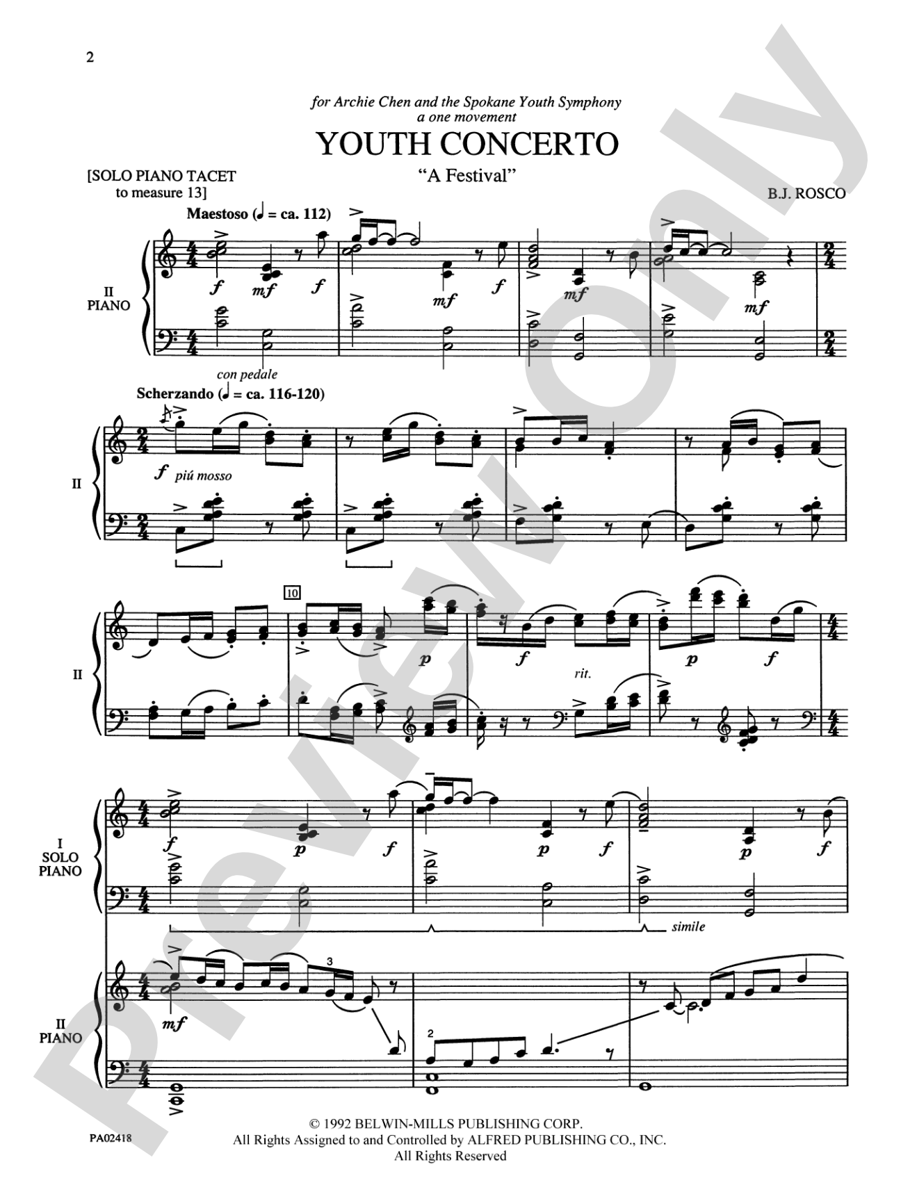 Youth Concerto "A Festival" - Piano Duo (2 Pianos, 4 Hands): Piano Duets & Four Hands