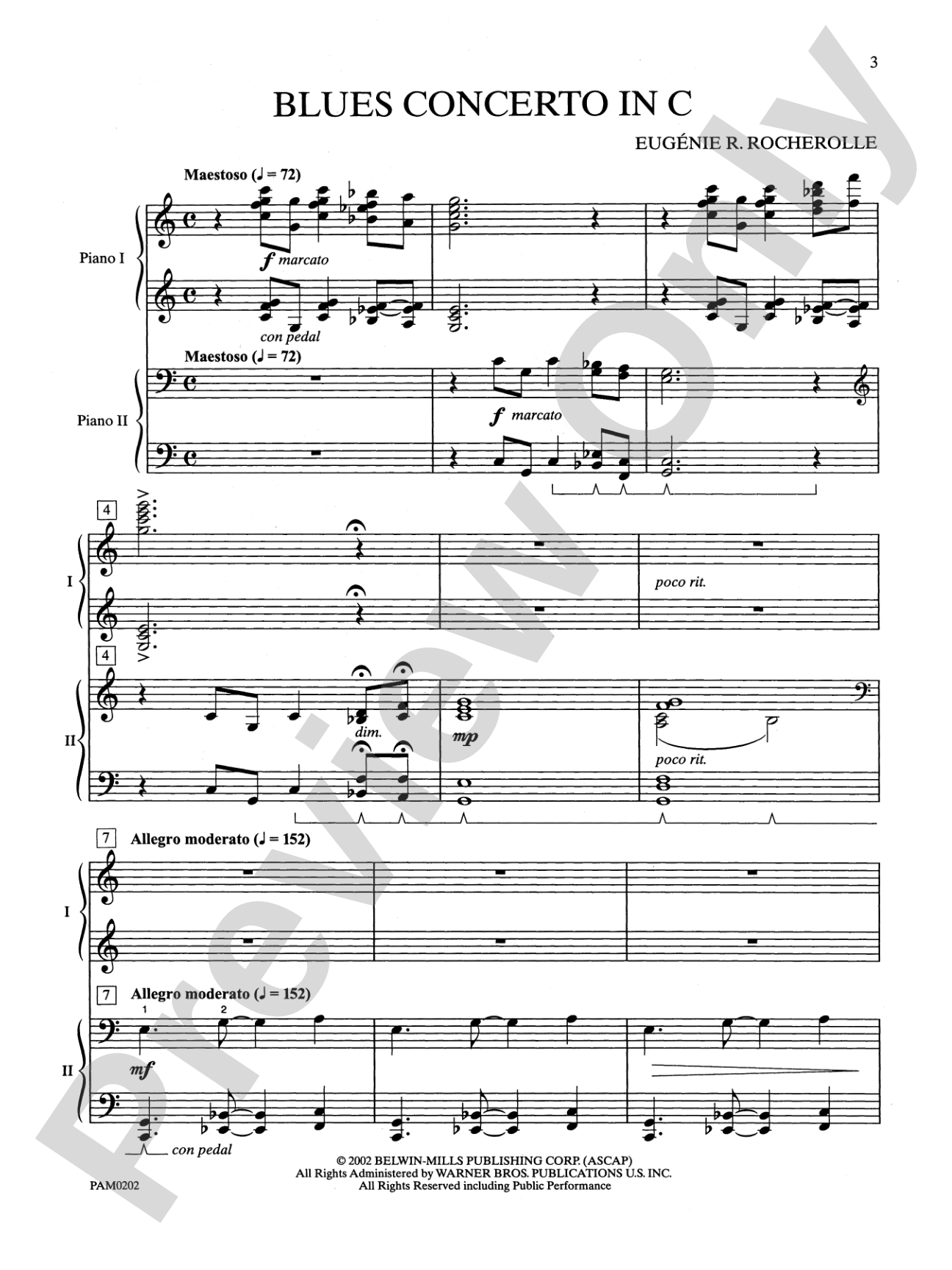 Blues Concerto - Piano Duo (2 Pianos, 4 Hands): Piano Duets & Four Hands