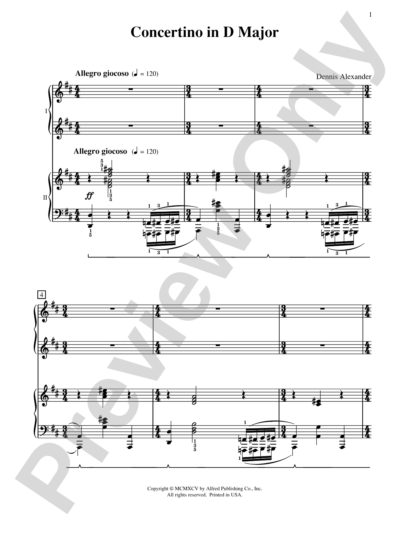 Concertino in D Major - Piano Duo (2 Pianos, 4 Hands): Piano Duets & Four Hands