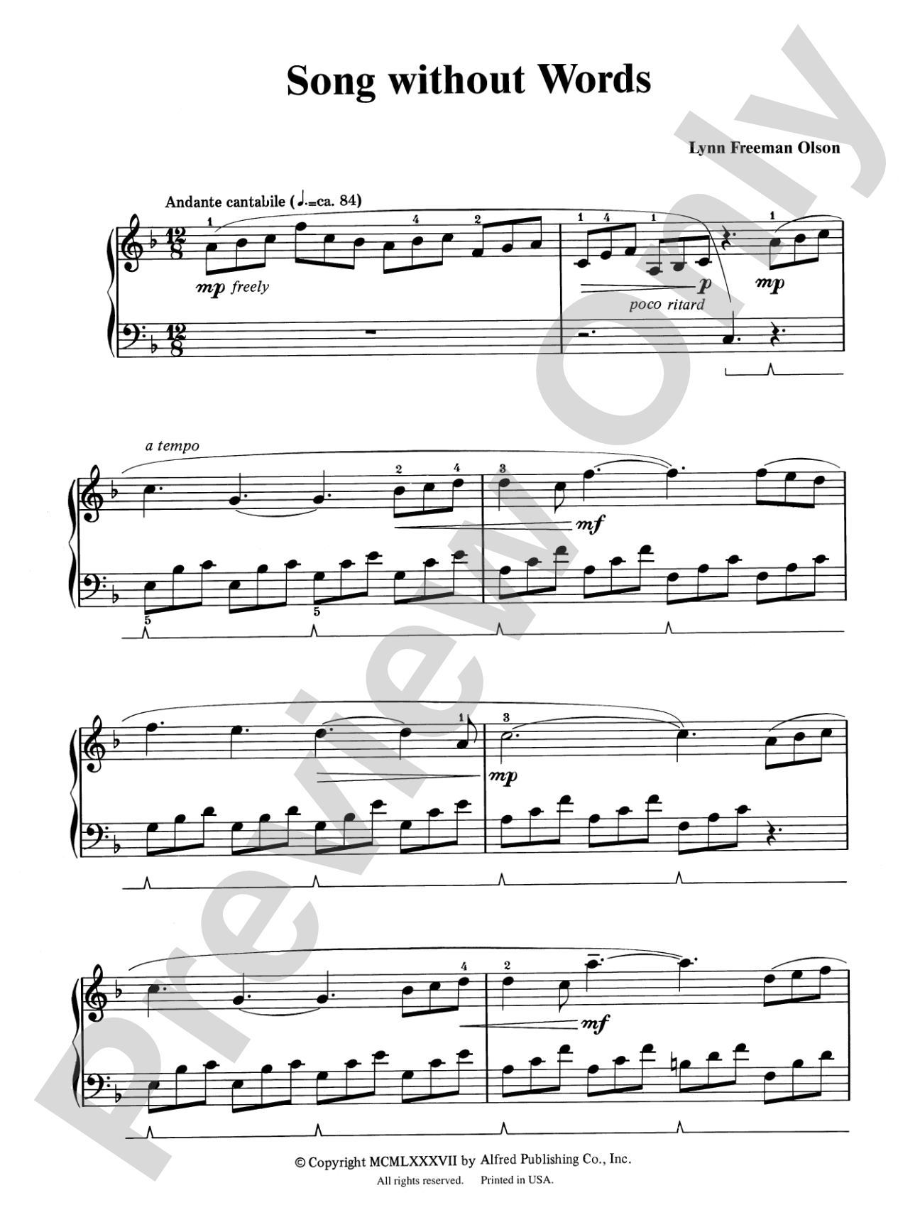 Song without Words: Piano