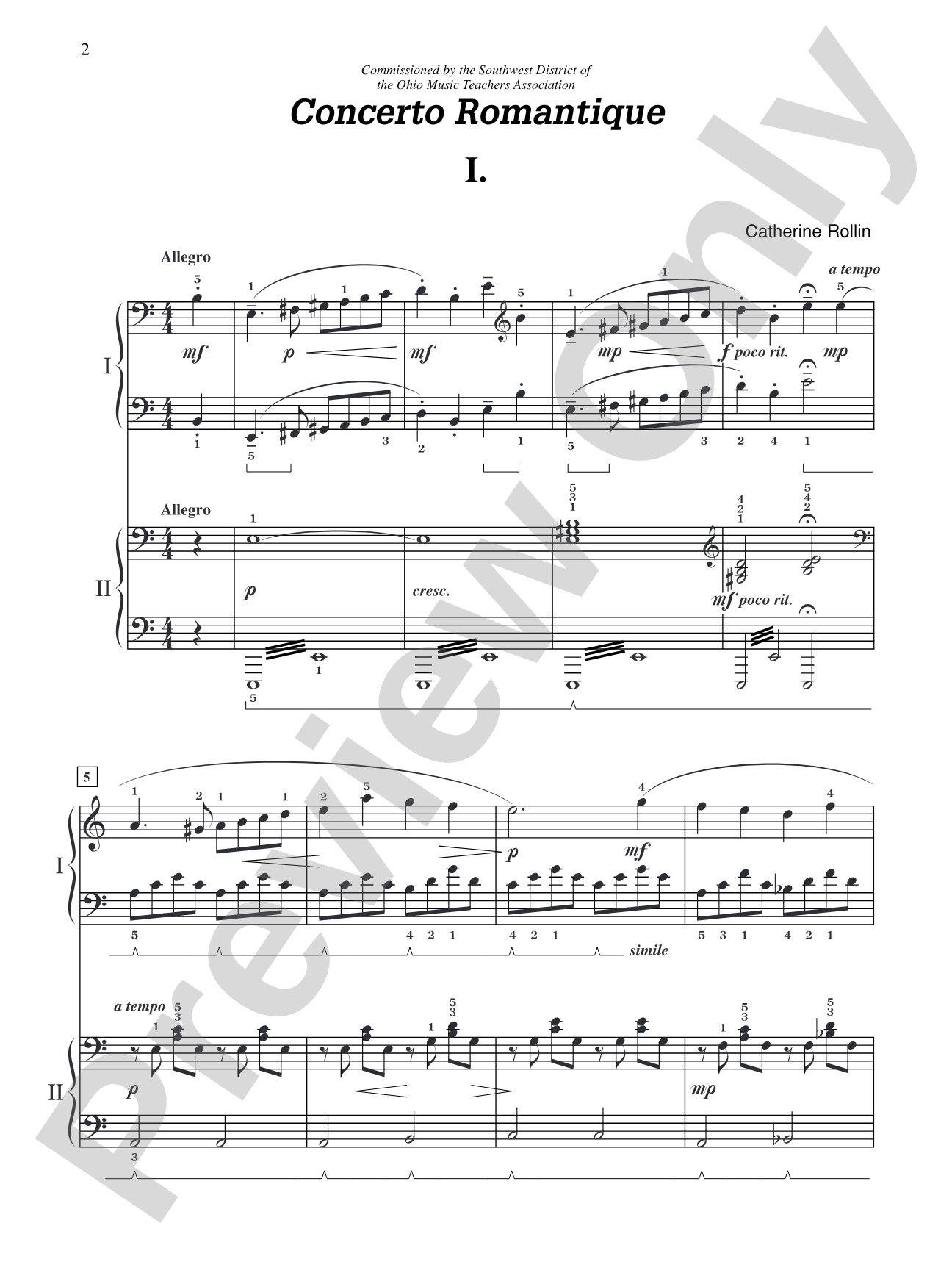 Concerto Romantique: In Three Movements for Solo Piano with Piano Accompaniment - Piano Duo (2 Pianos, 4 Hands): Piano Duets & Four Hands