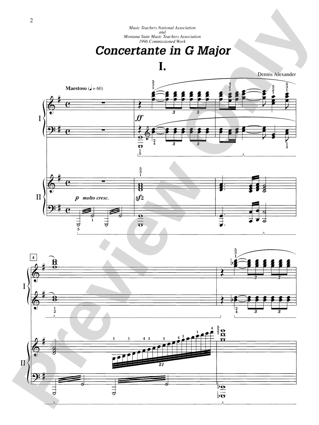 Concertante in G Major: In Three Movements for Solo Piano with Piano Accompaniment - Piano Duo (2 Pianos, 4 Hands): Piano Duets & Four Hands