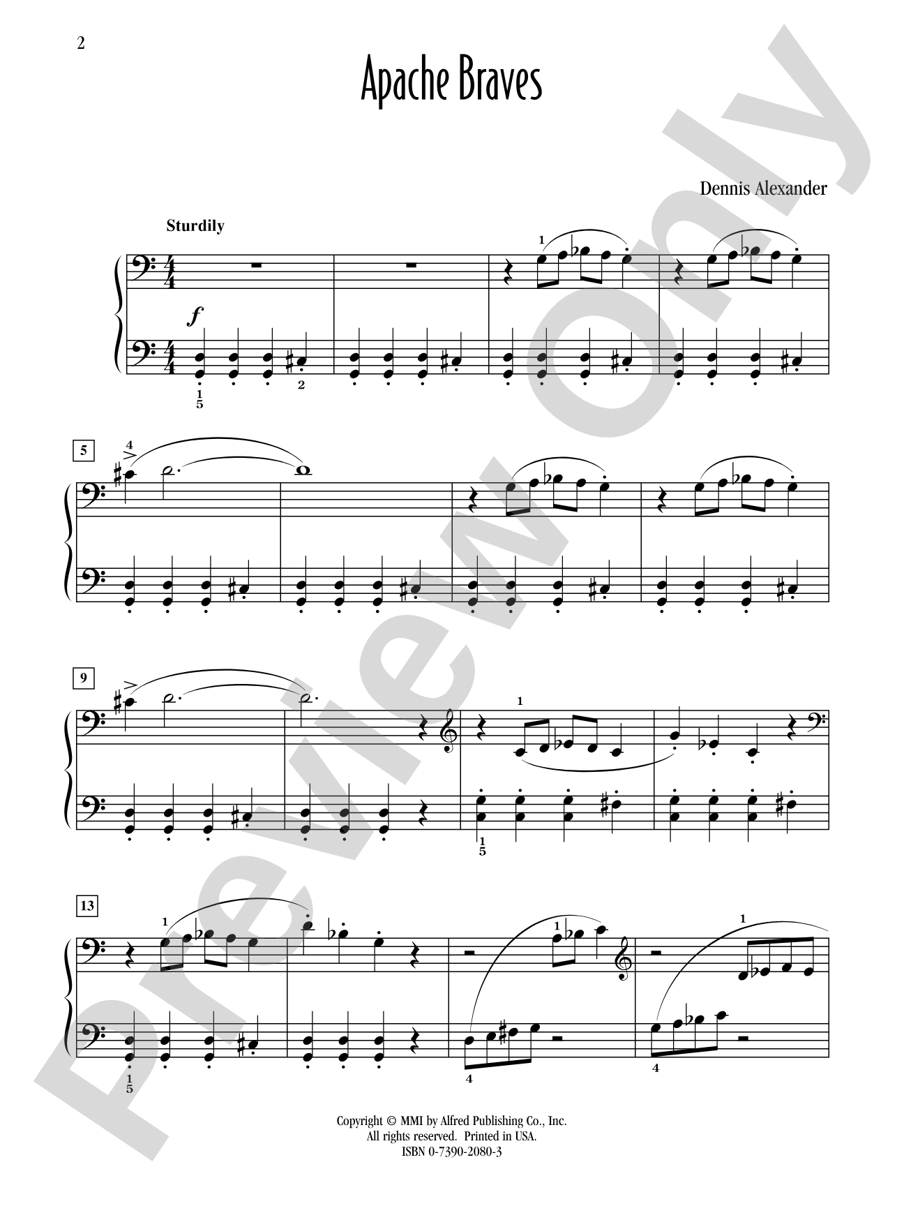 Apache Braves: Piano