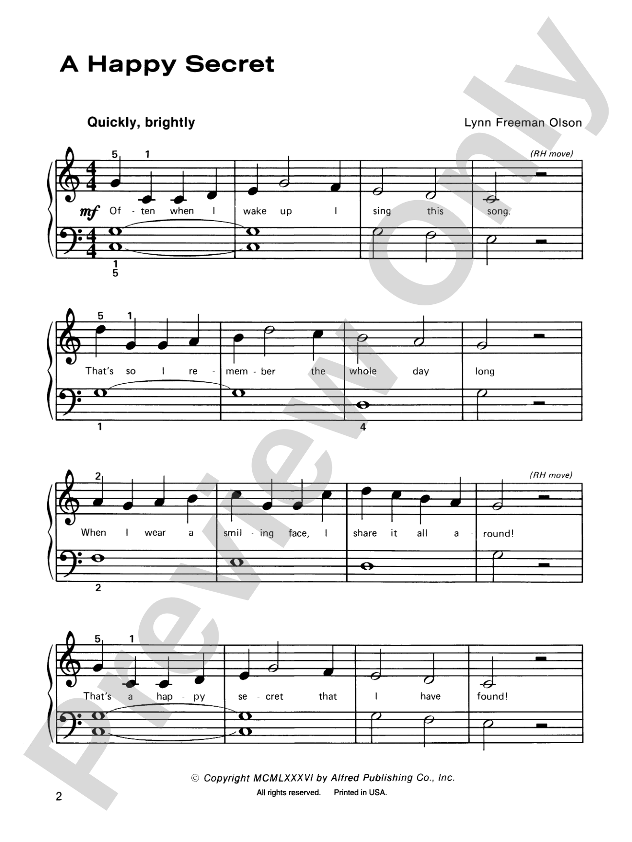 A Happy Secret: Piano
