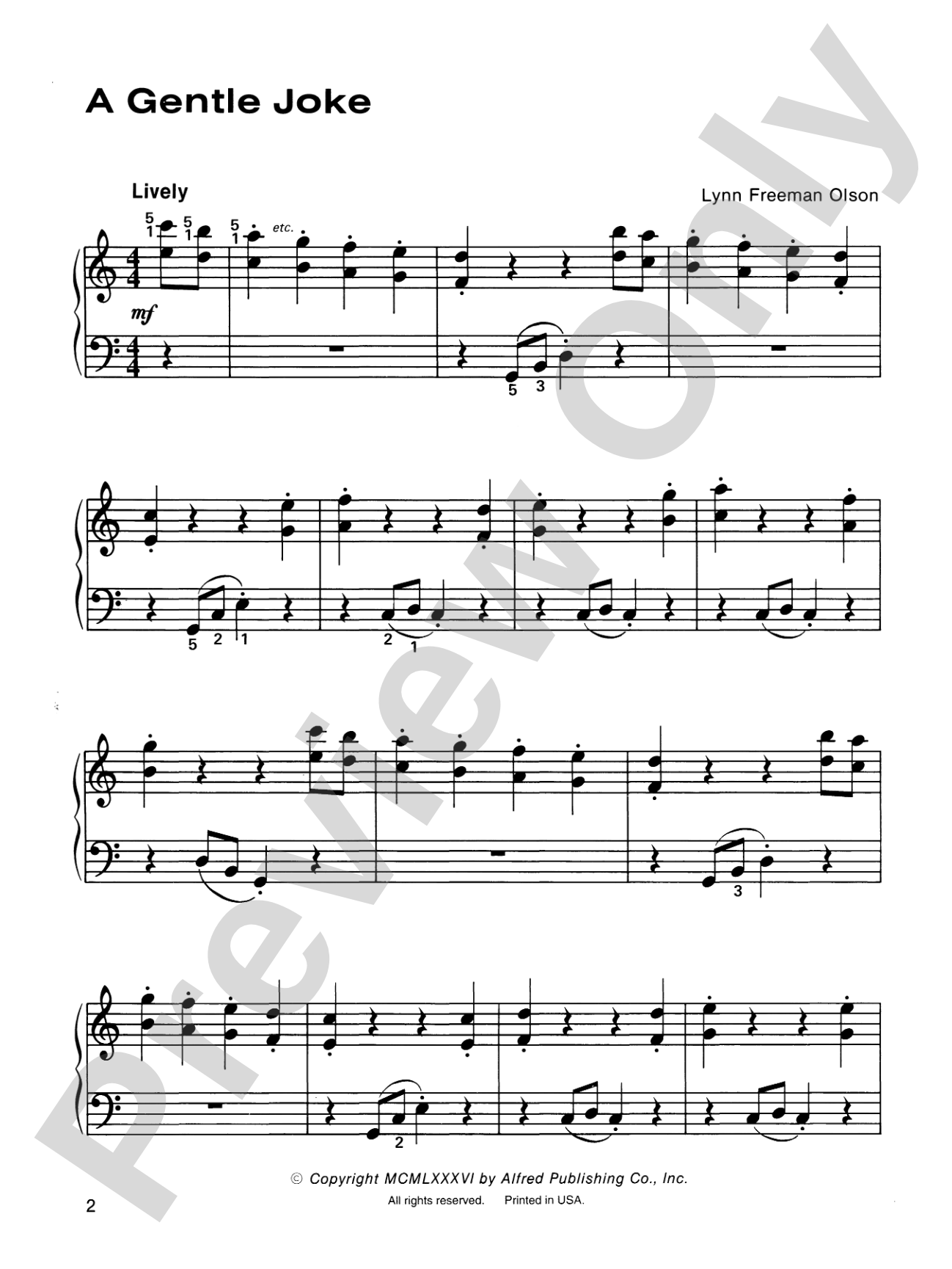 A Gentle Joke: Piano