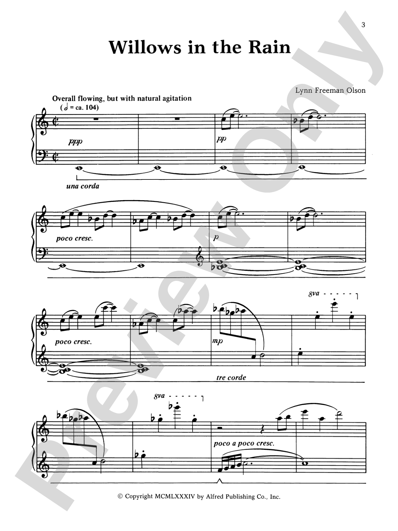 Willows in the Rain: Piano