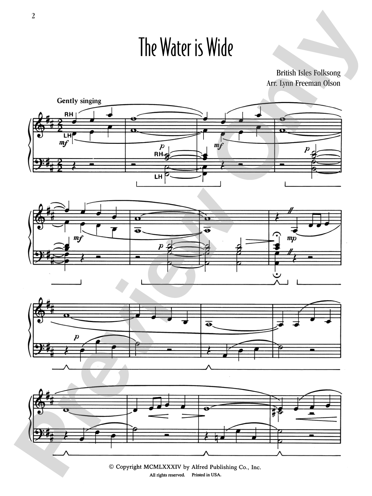 The Water Is Wide: Piano